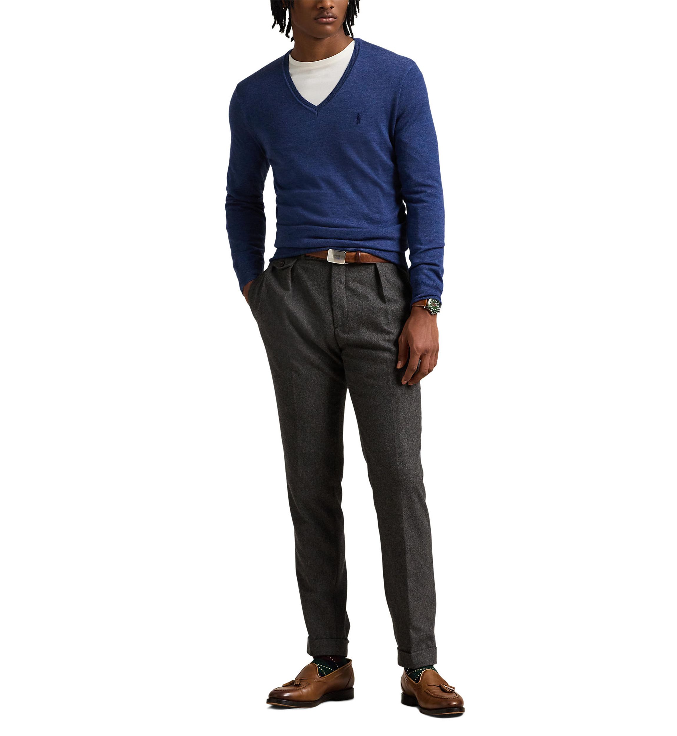 Washable Wool V-Neck Sweater