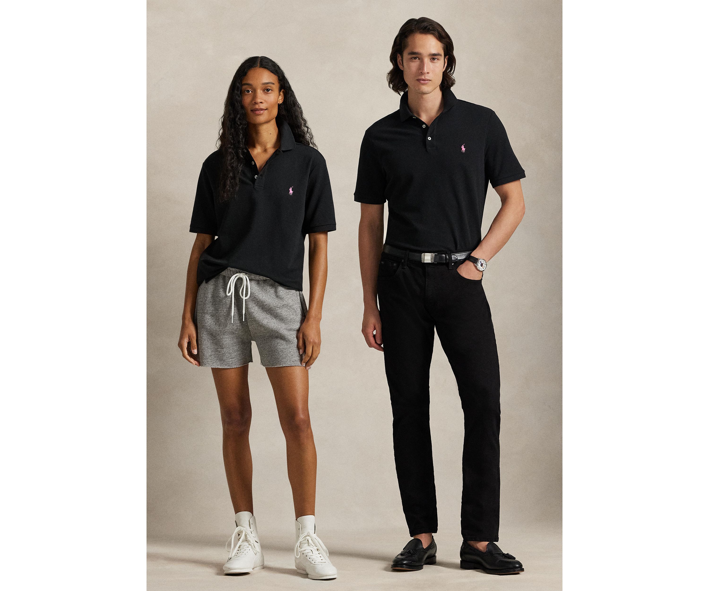 Pink Pony Stretch Mesh Polo Shirt