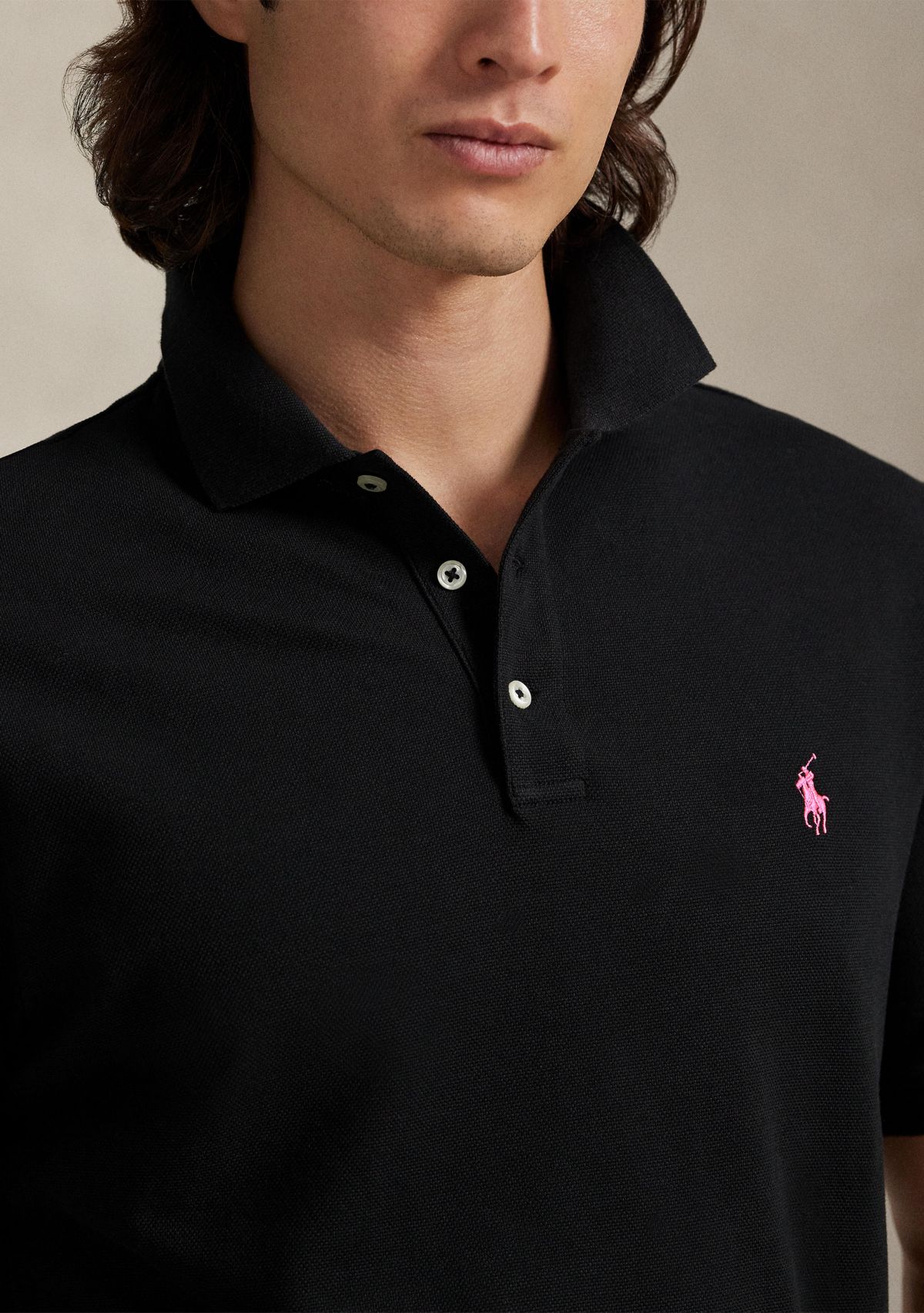 Pink Pony Stretch Mesh Polo Shirt