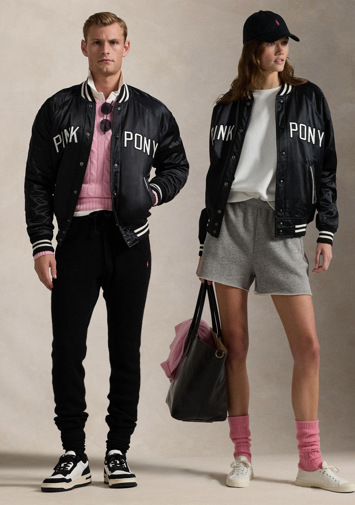 Pink Pony Satin Baseball Jacket