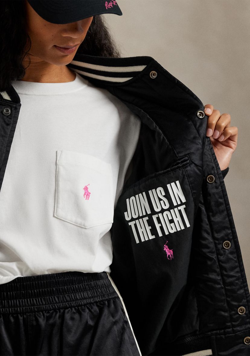 Pink Pony Satin Baseball Jacket