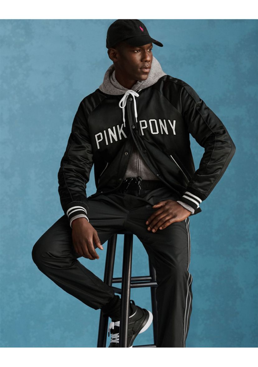 Pink Pony Satin Baseball Jacket