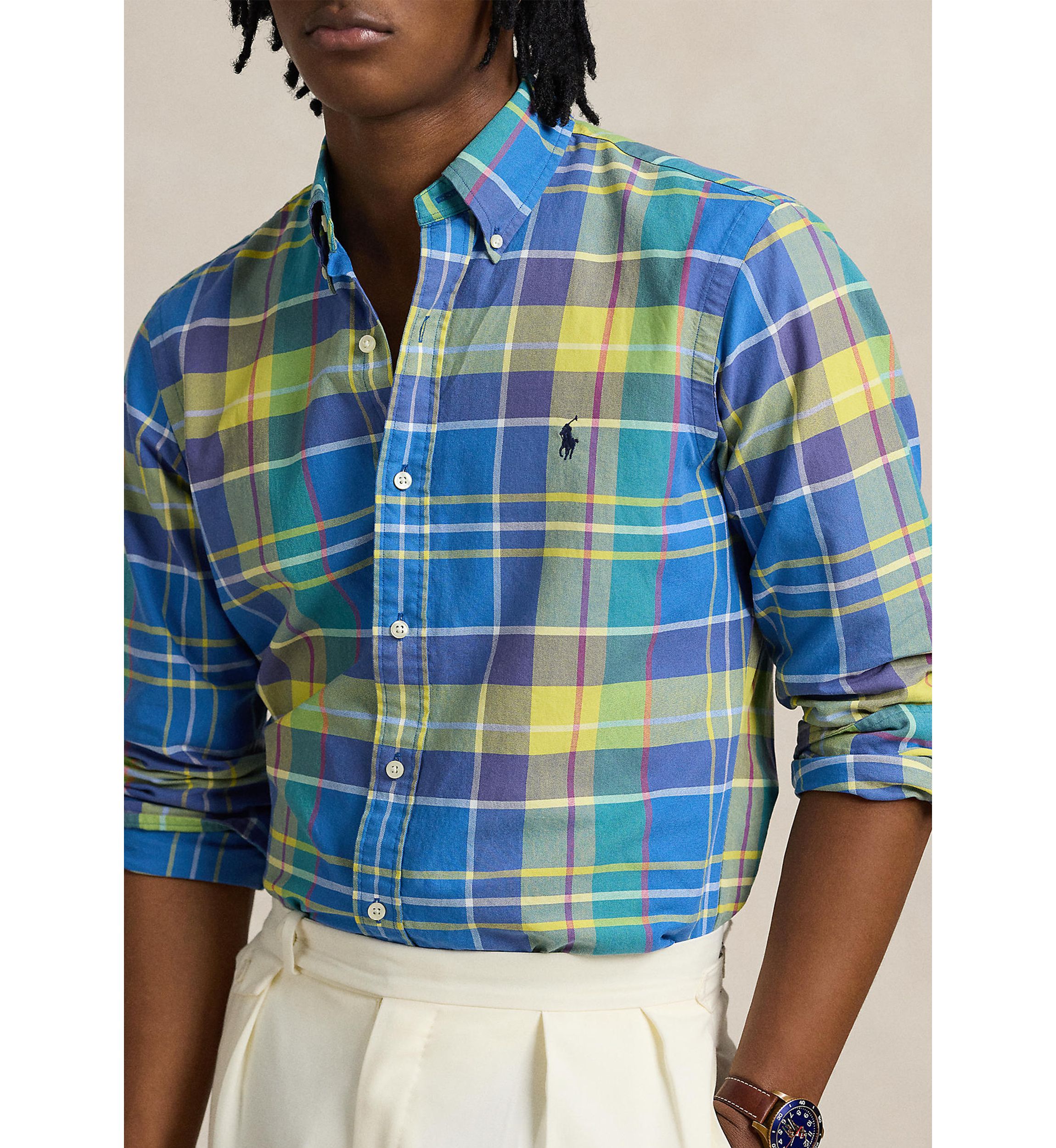 Classic Fit Plaid Oxford Shirt