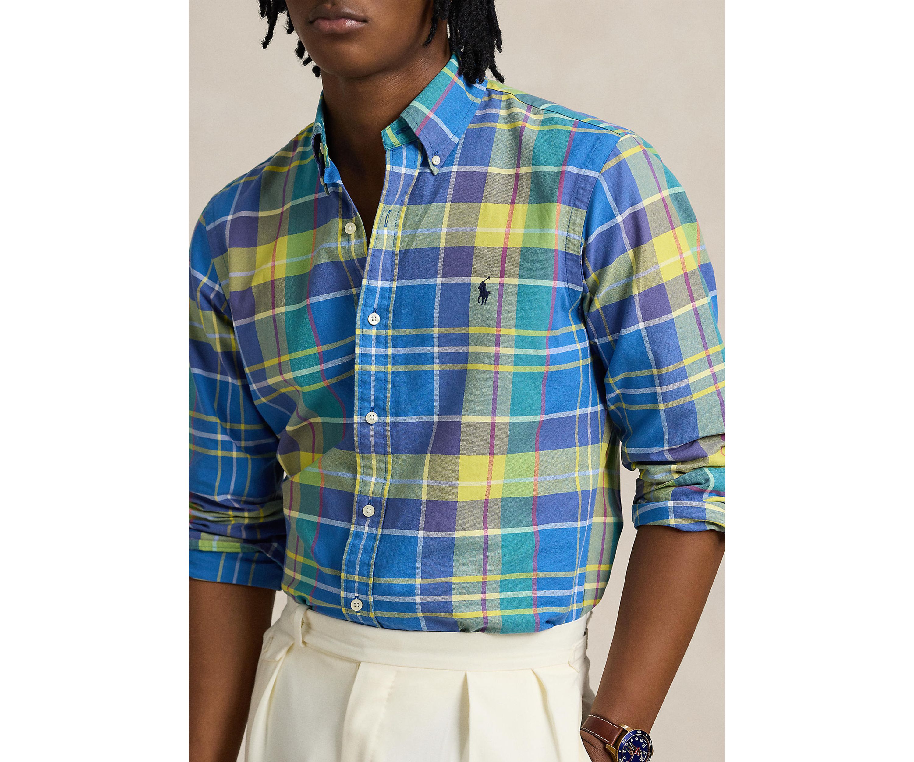 Classic Fit Plaid Oxford Shirt