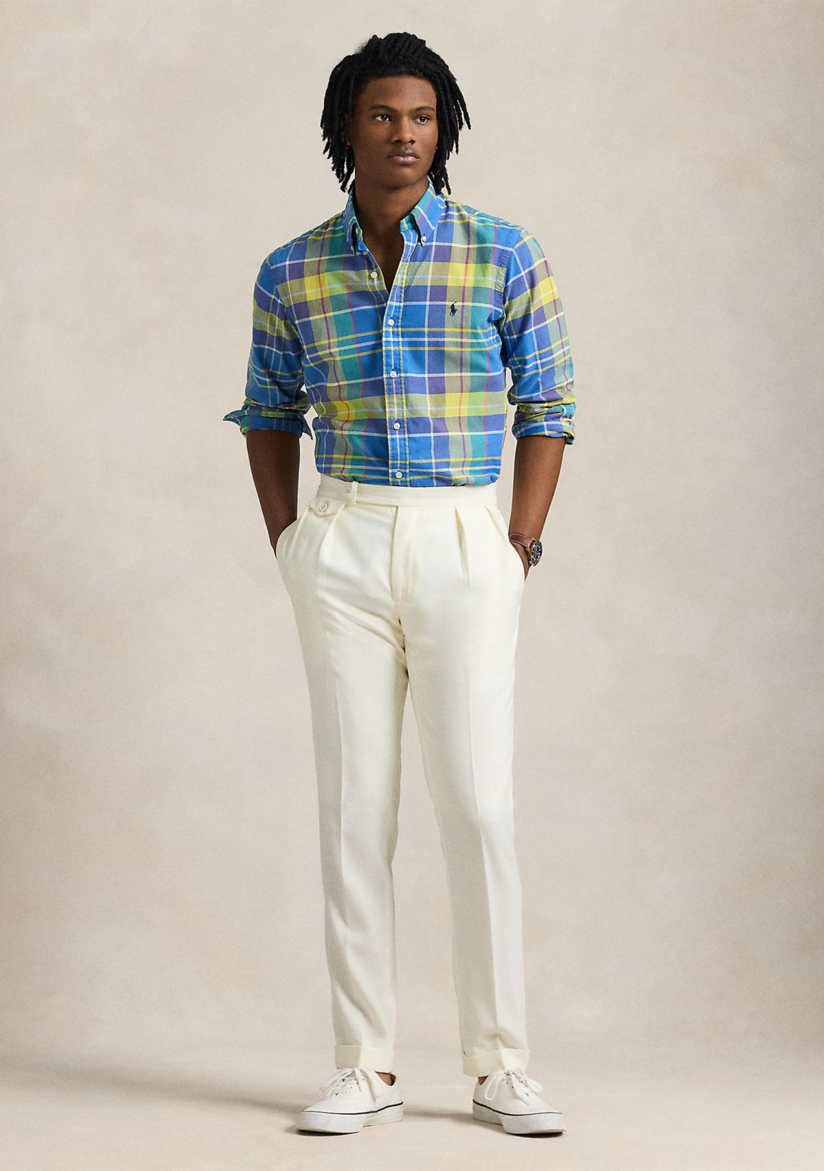 Classic Fit Plaid Oxford Shirt