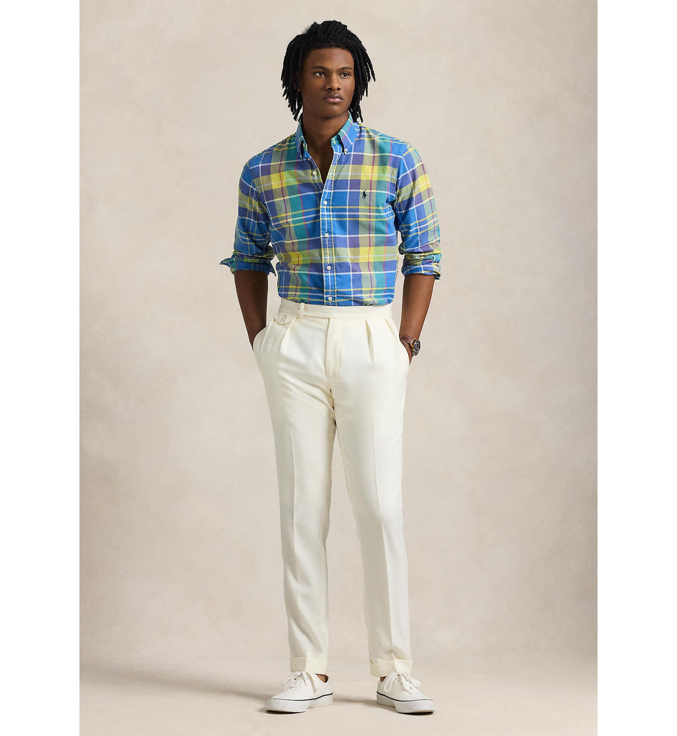 Classic Fit Plaid Oxford Shirt