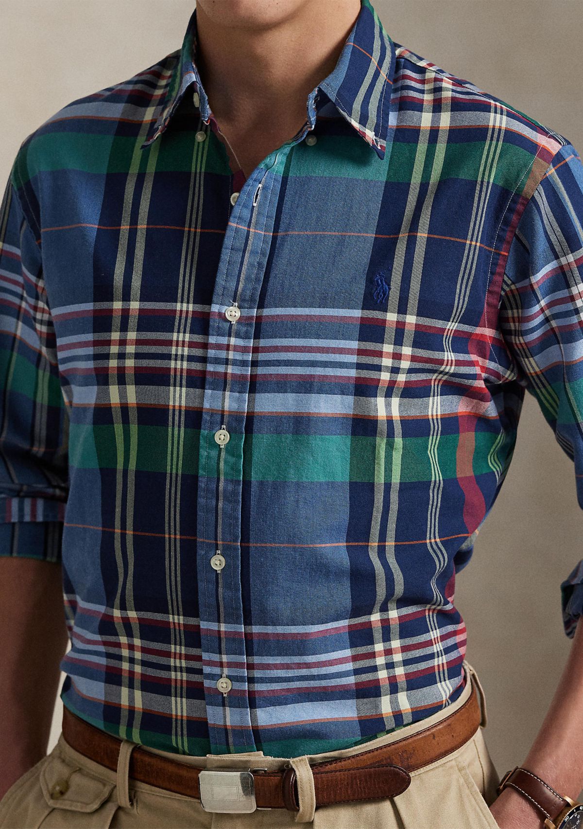 Classic Fit Plaid Oxford Shirt