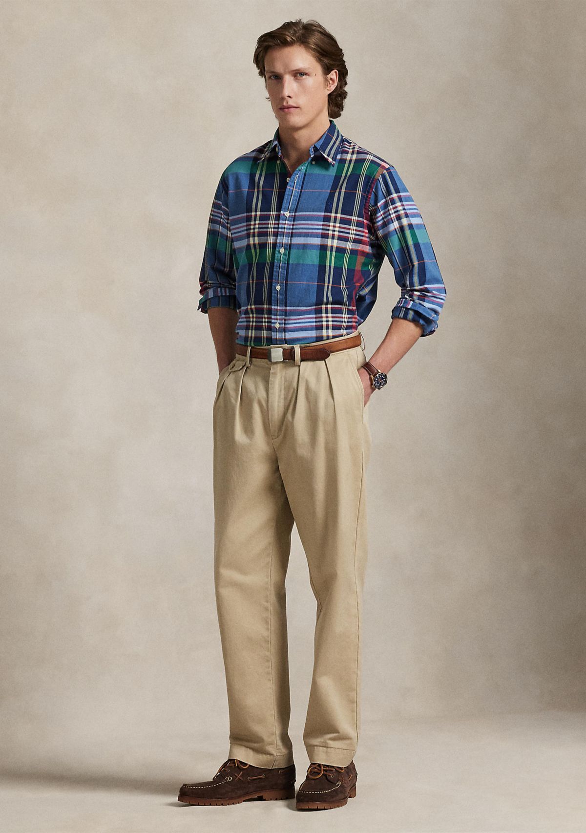 Classic Fit Plaid Oxford Shirt