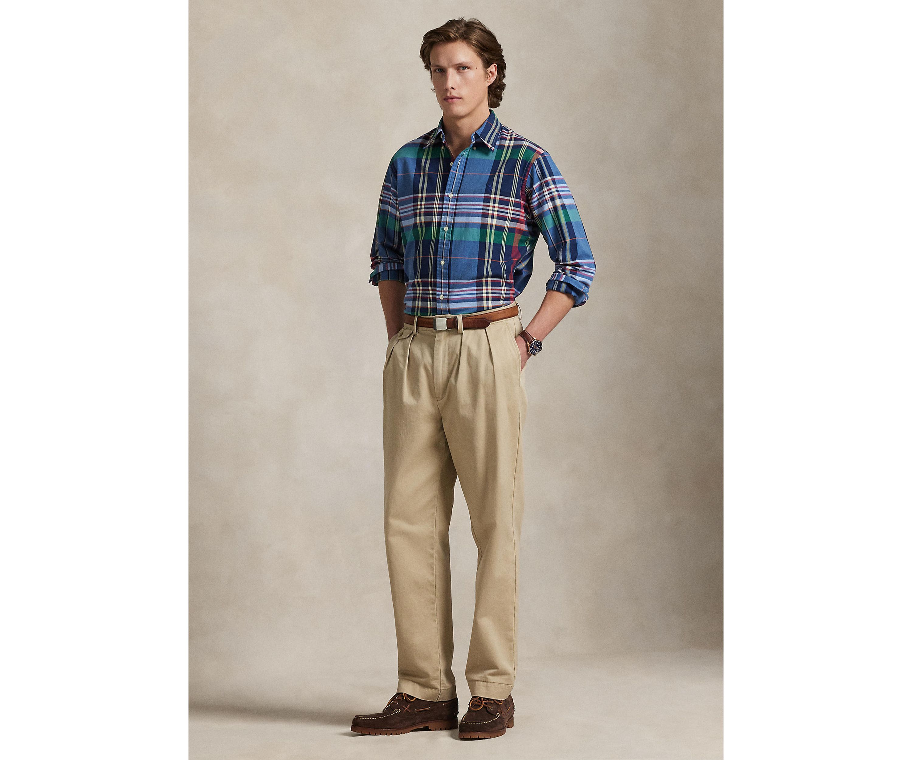Classic Fit Plaid Oxford Shirt