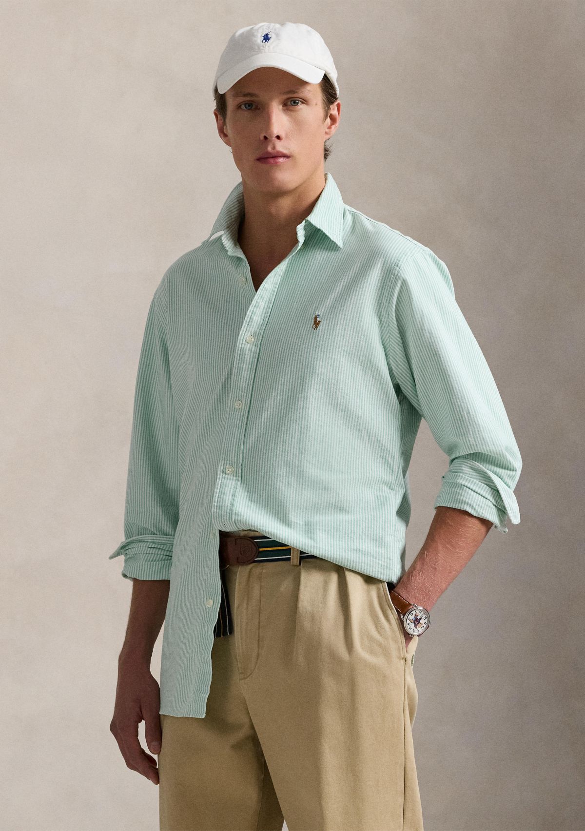 Classic Fit Striped Oxford Shirt