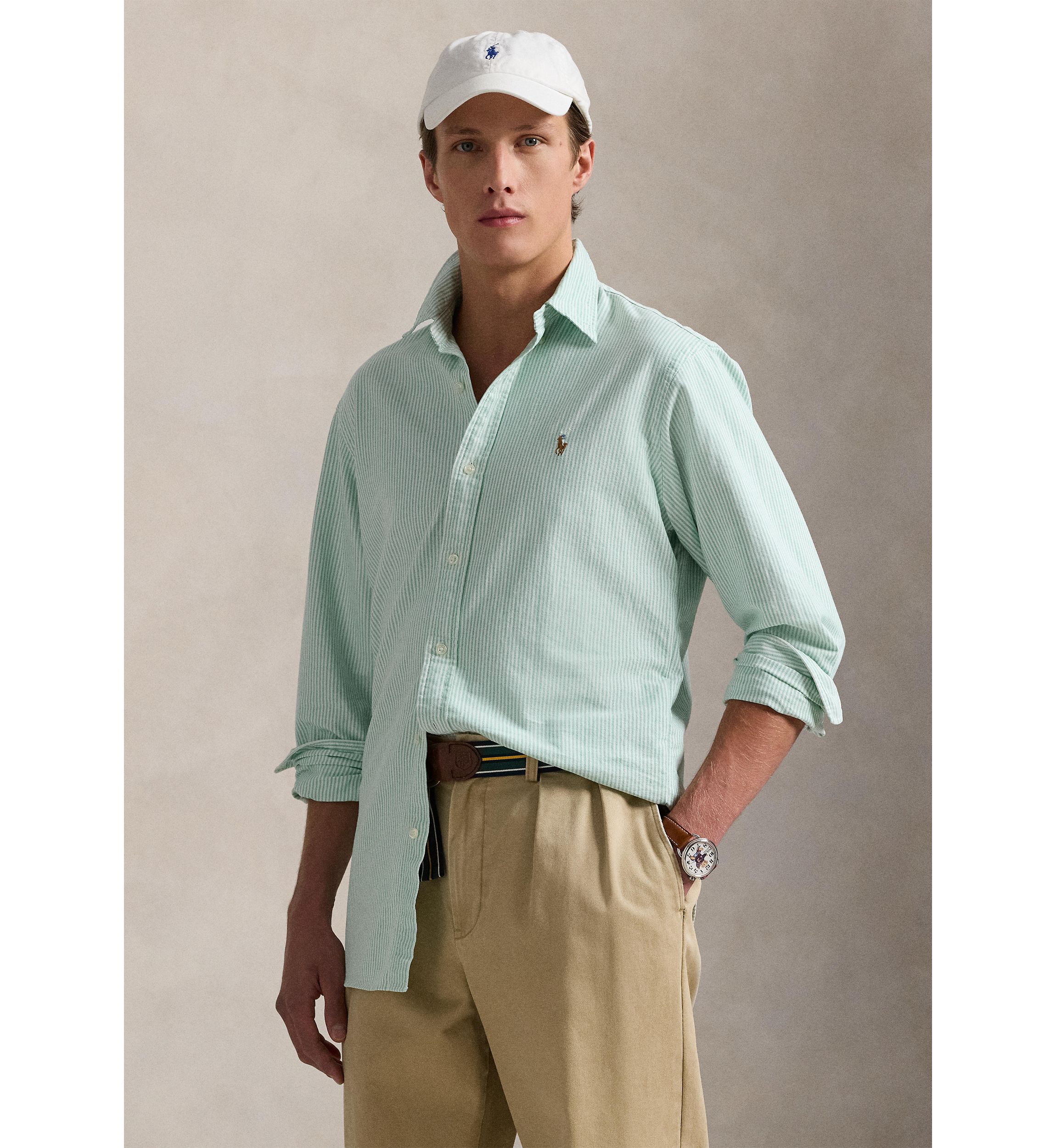 Classic Fit Striped Oxford Shirt