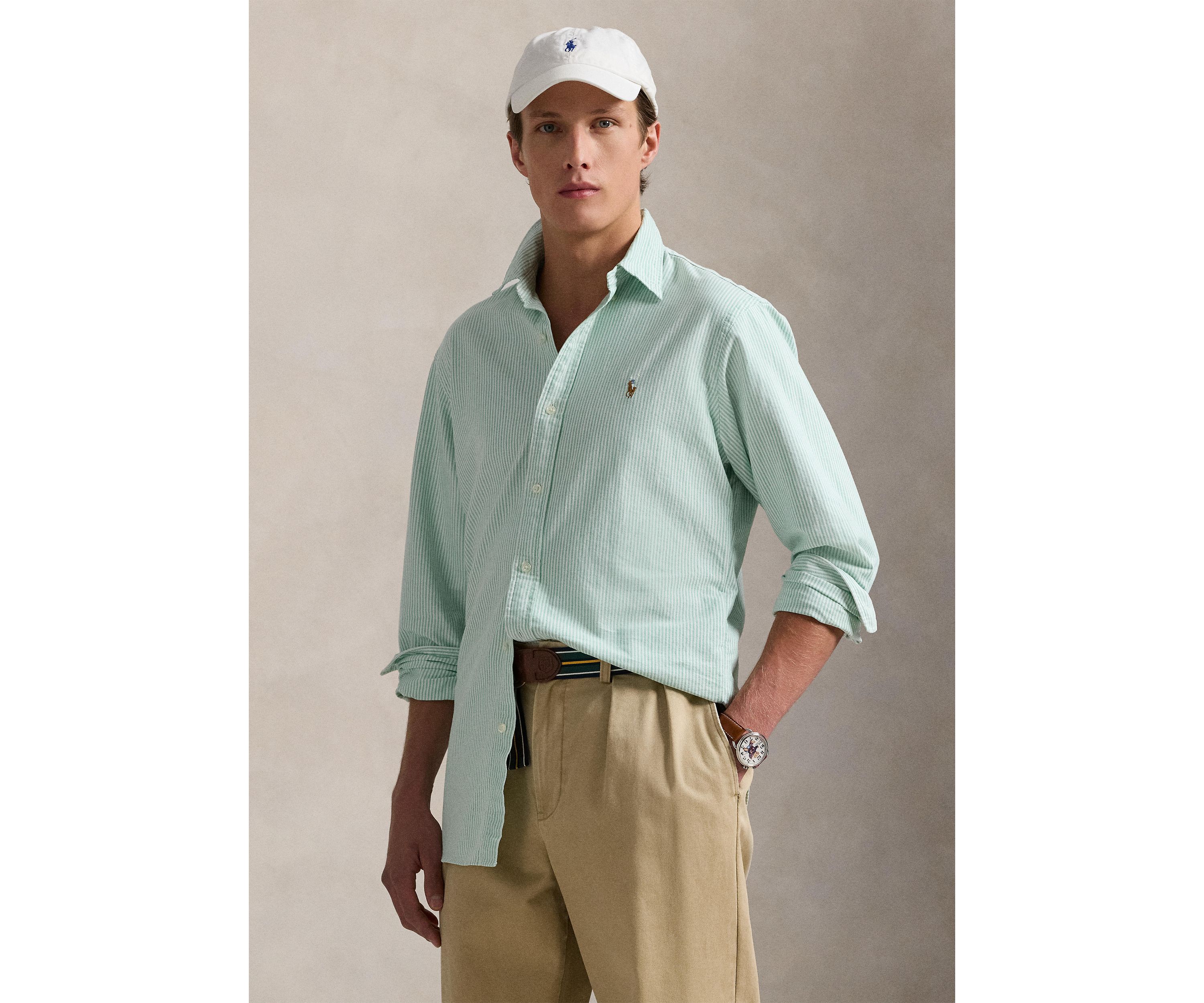 Classic Fit Striped Oxford Shirt