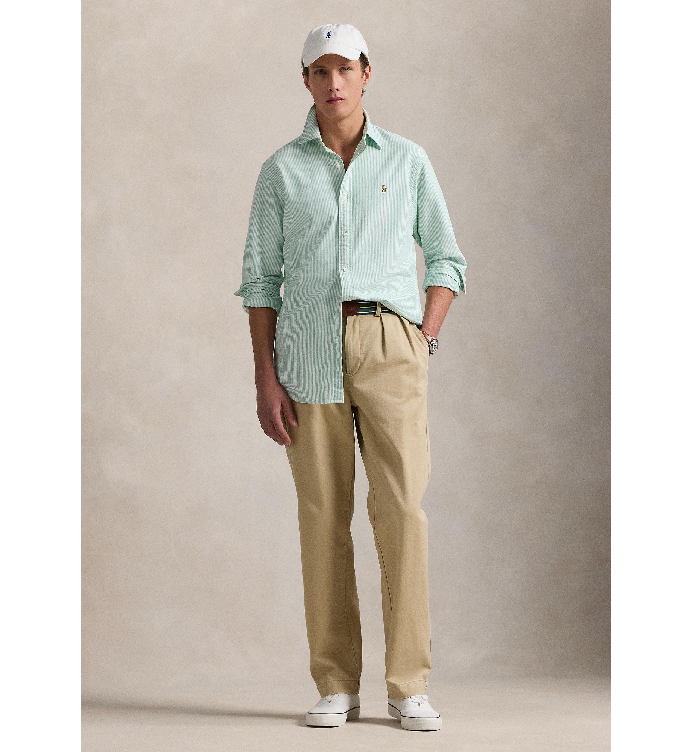 Classic Fit Striped Oxford Shirt