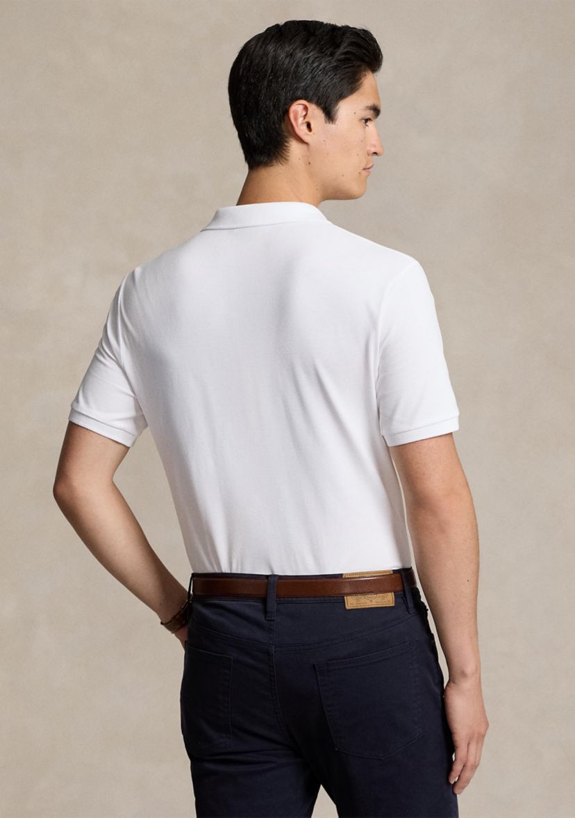 Classic Fit Stretch Mesh Zip Polo Shirt