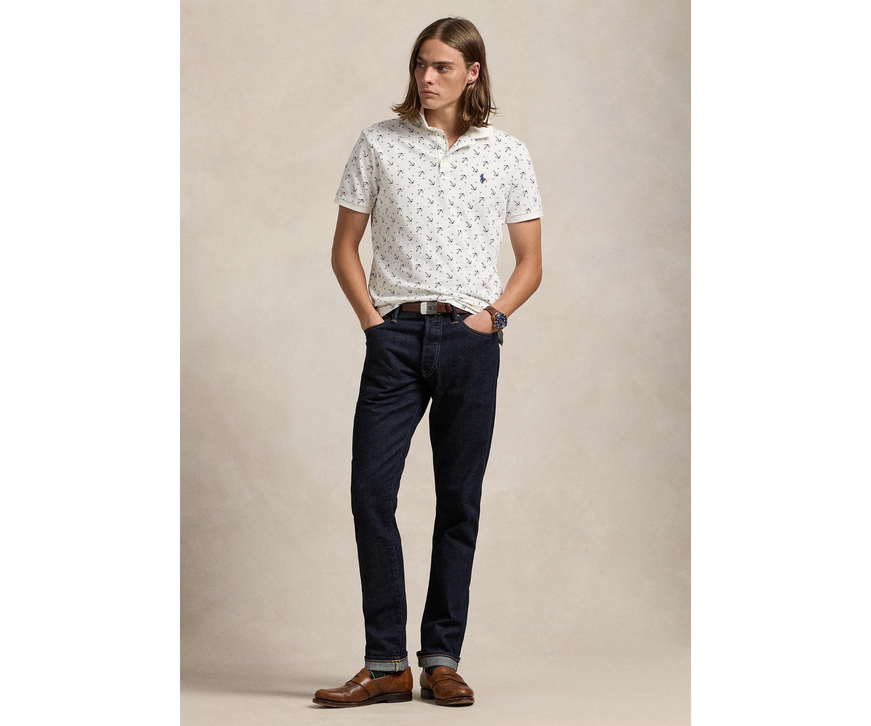 Classic Fit Stretch Mesh Polo Shirt