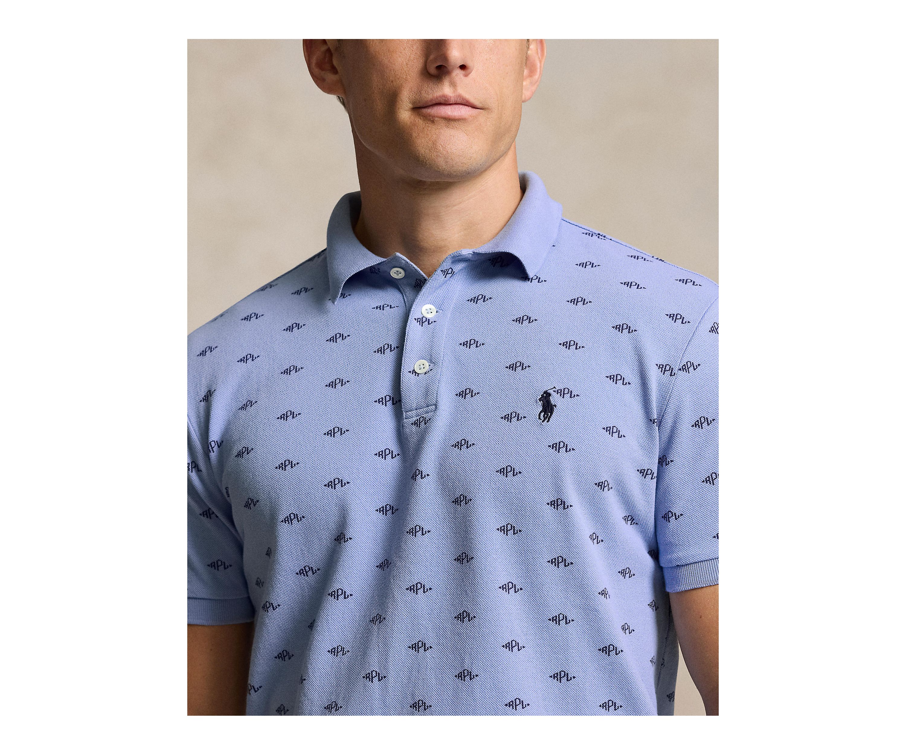 Classic Fit Monogram Stretch Polo Shirt