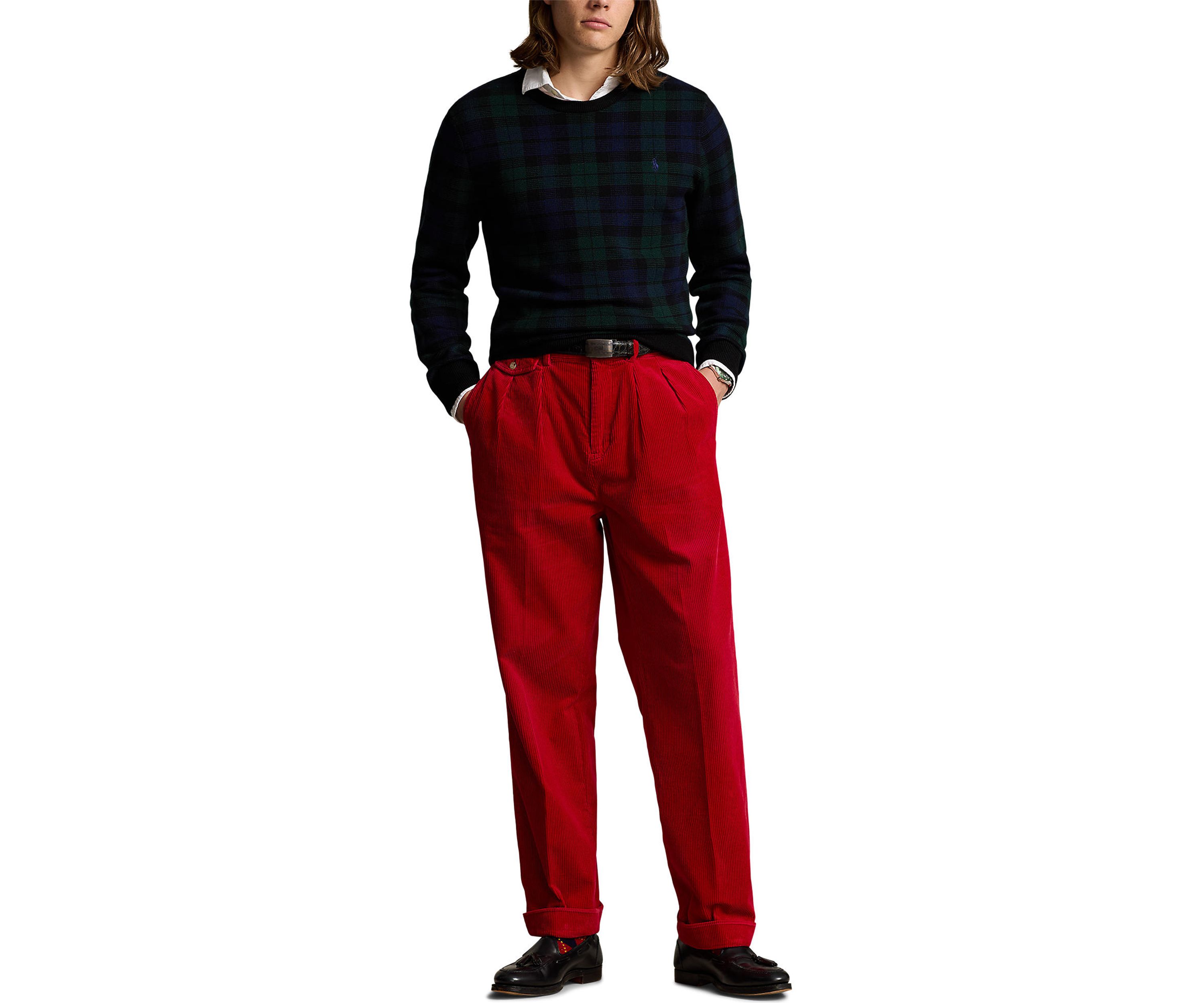Plaid Washable Wool Sweater