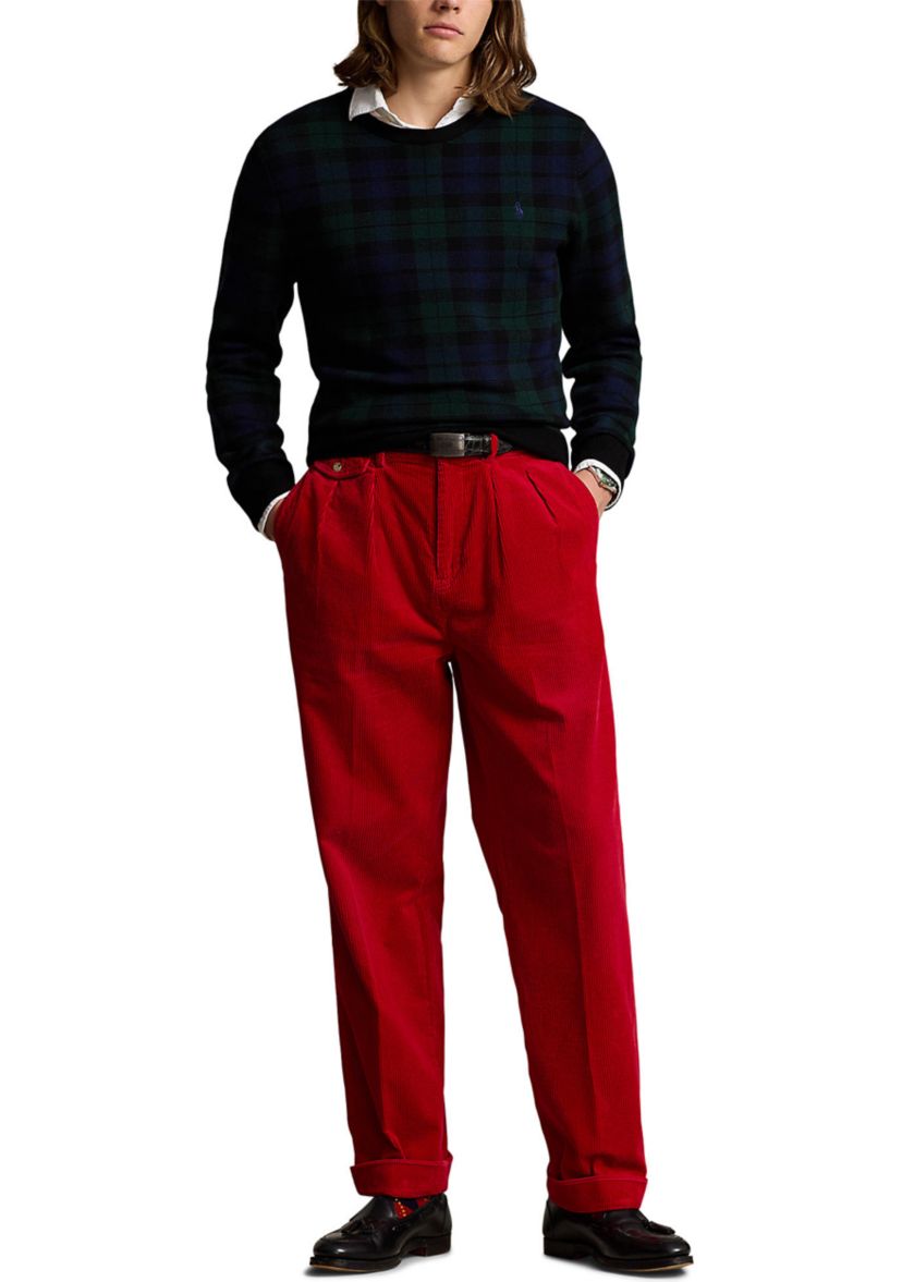 Plaid Washable Wool Sweater