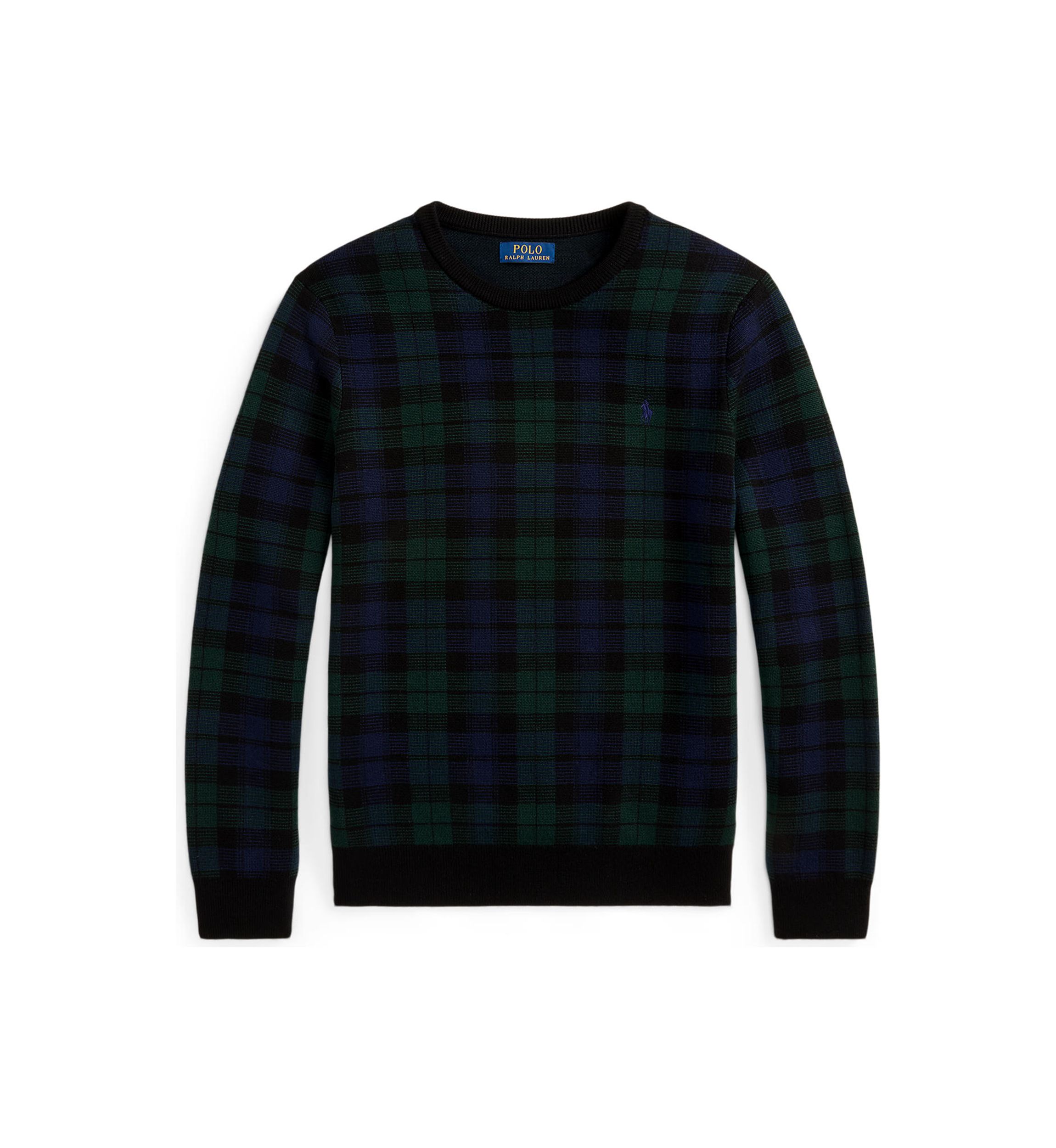 Plaid Washable Wool Sweater
