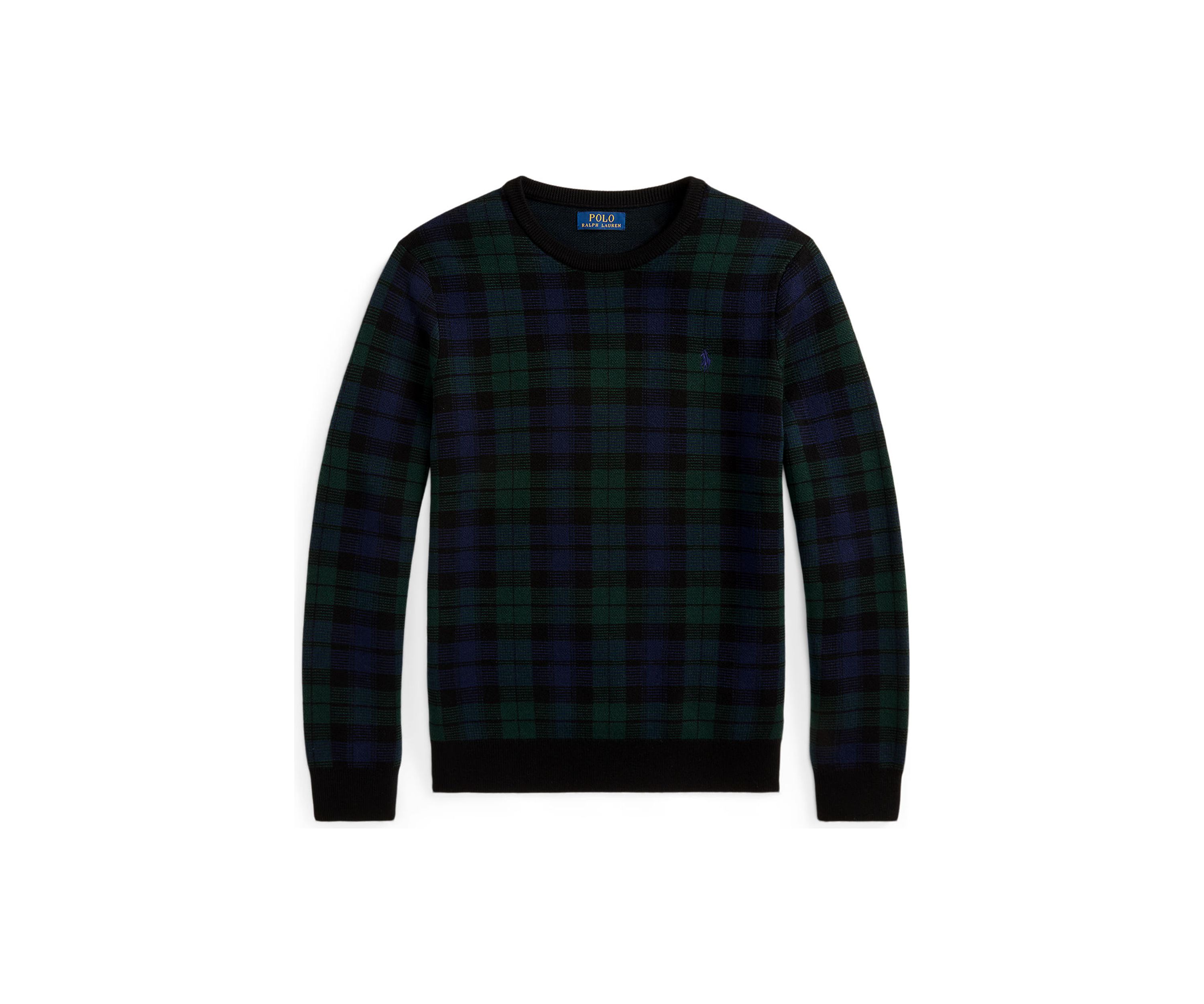 Plaid Washable Wool Sweater