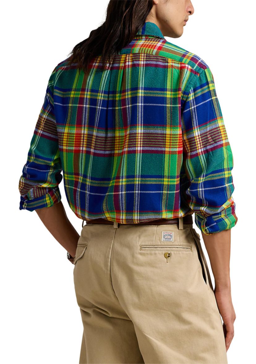 Classic Fit Plaid Brushed Flannel Shirt