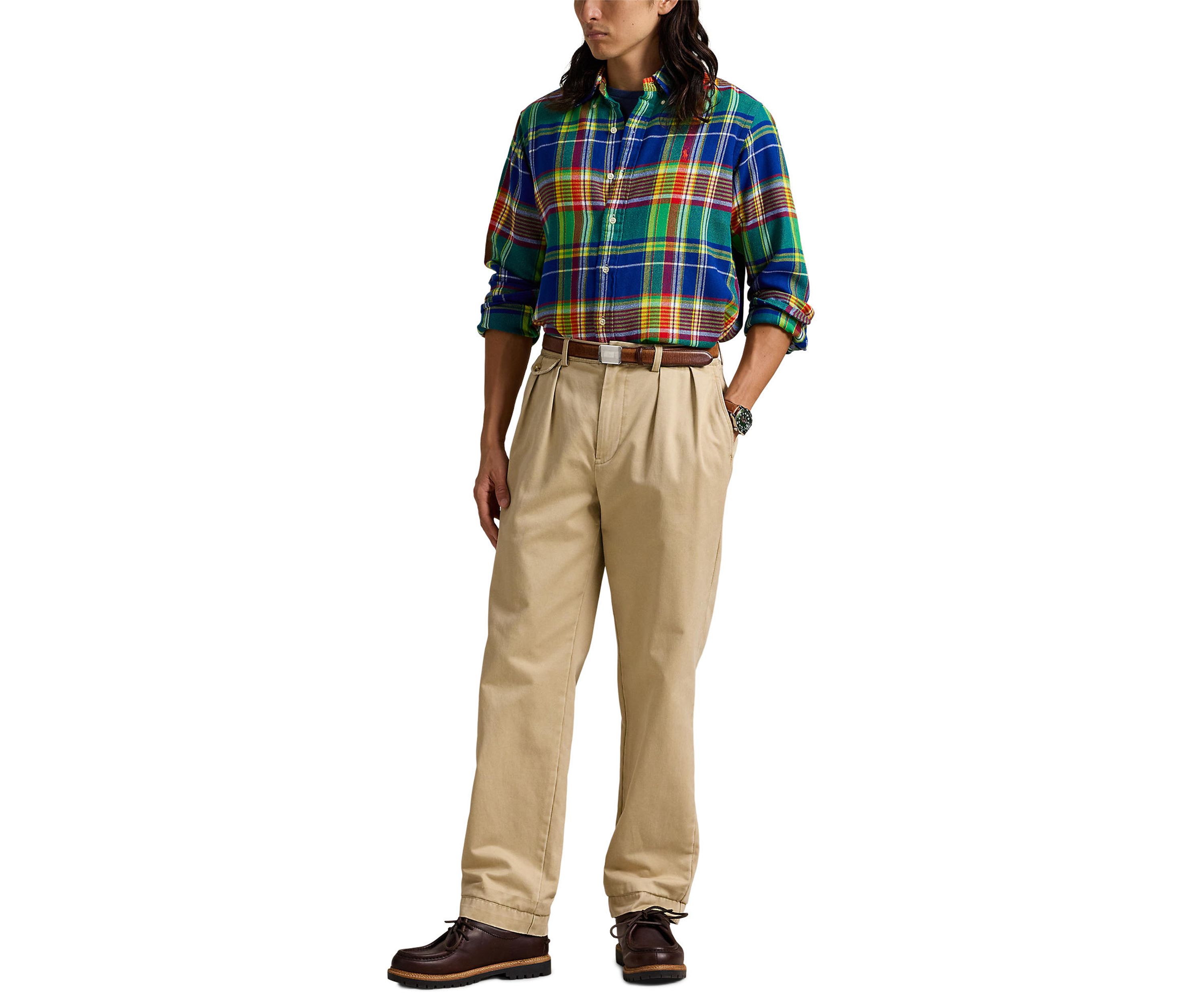 Classic Fit Plaid Brushed Flannel Shirt