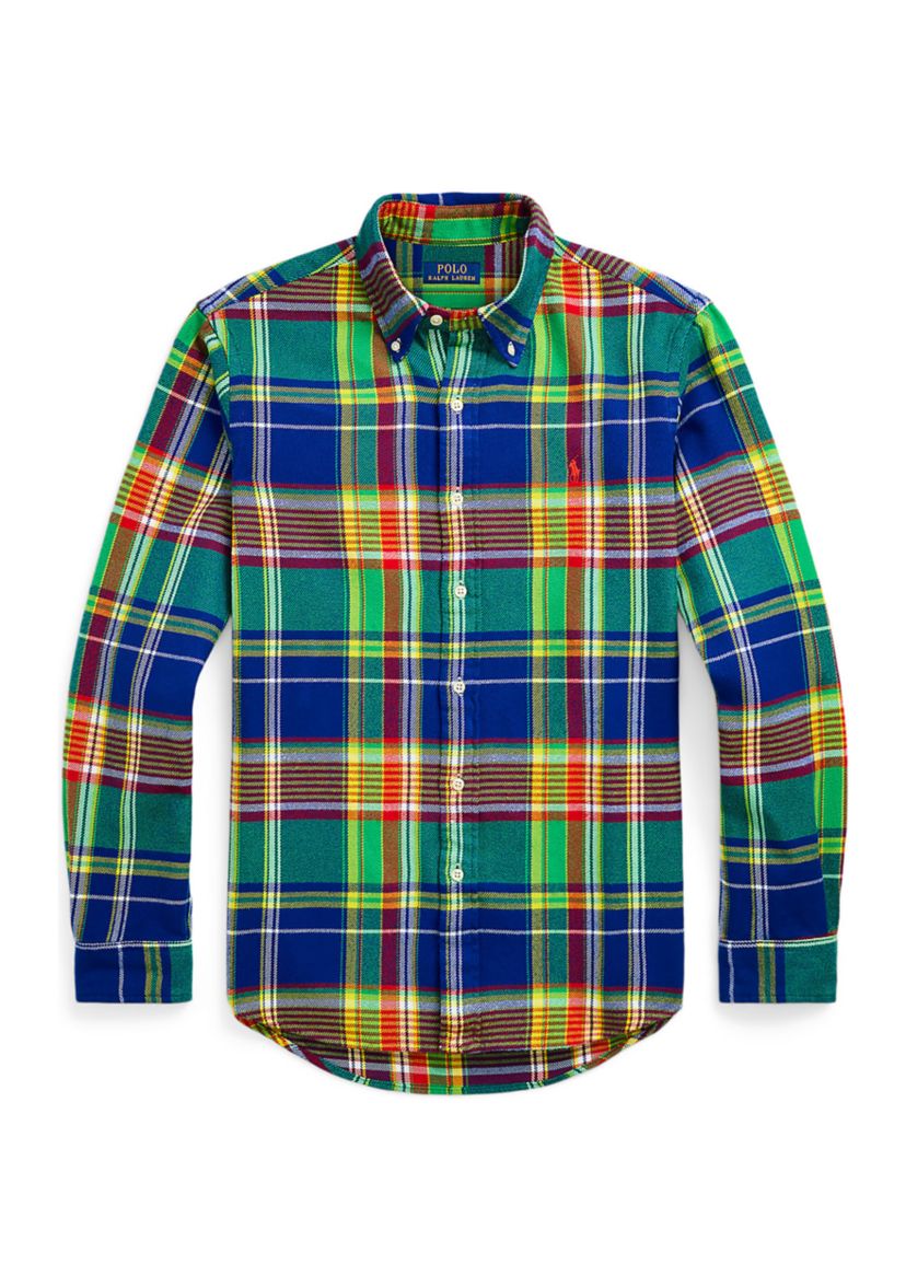 Classic Fit Plaid Brushed Flannel Shirt
