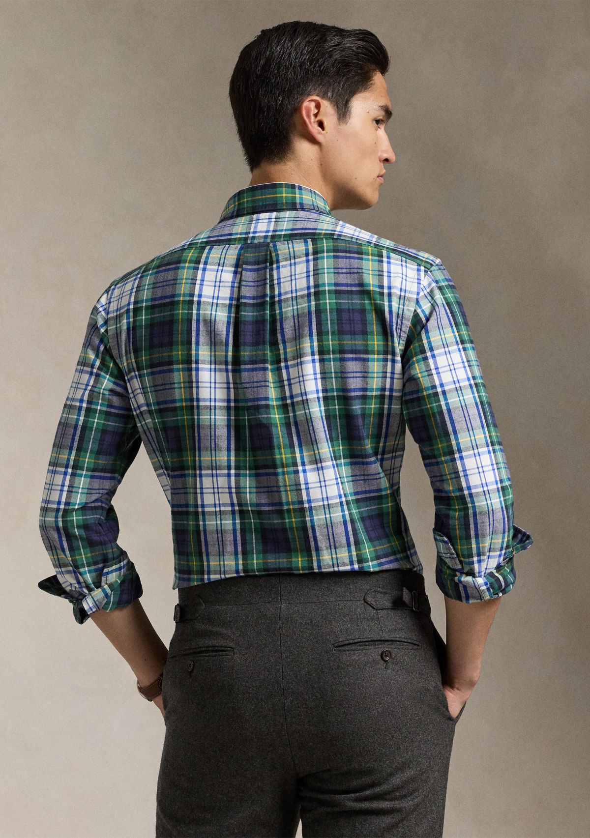 Classic Fit Plaid Brushed Oxford Shirt