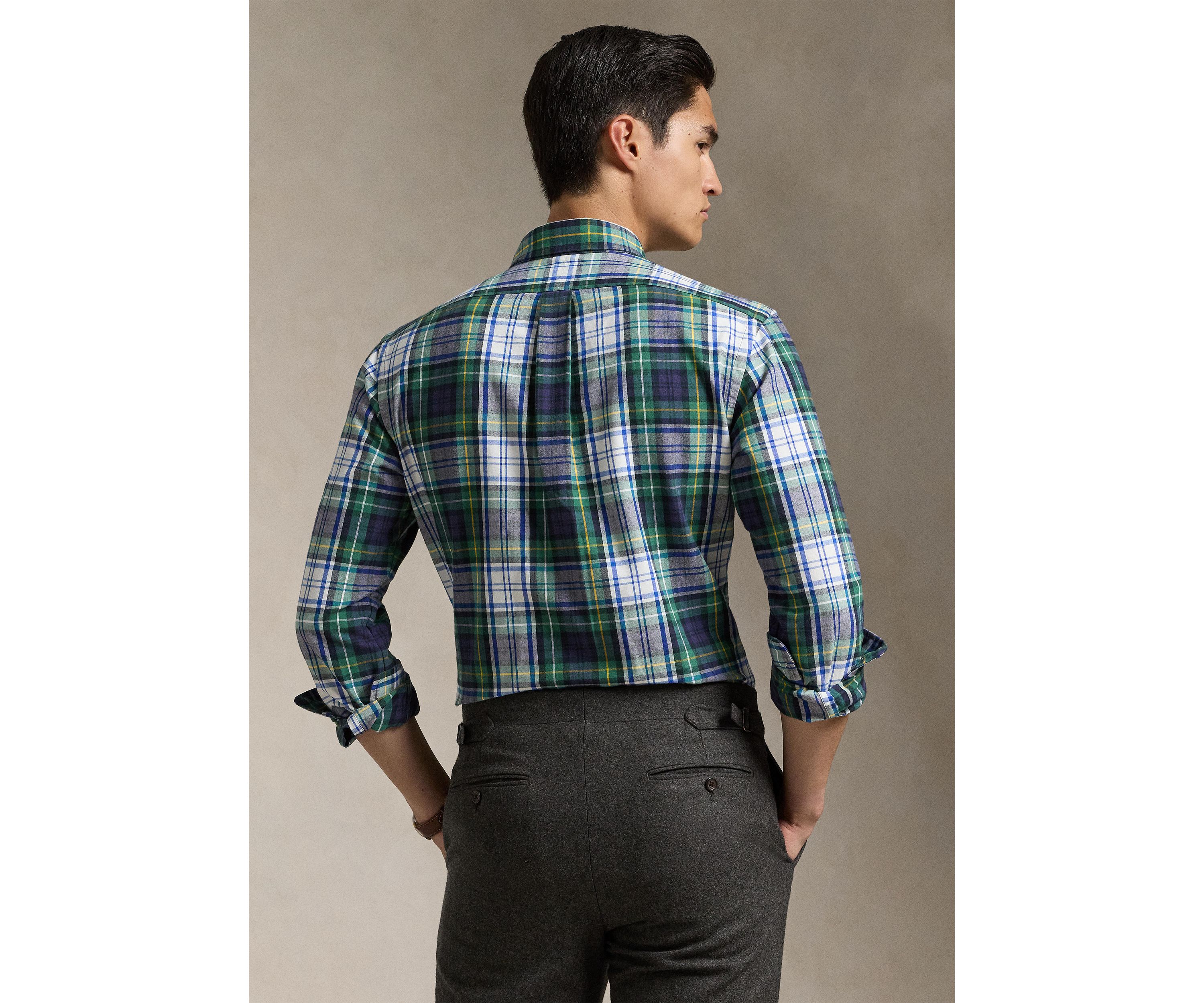 Classic Fit Plaid Brushed Oxford Shirt