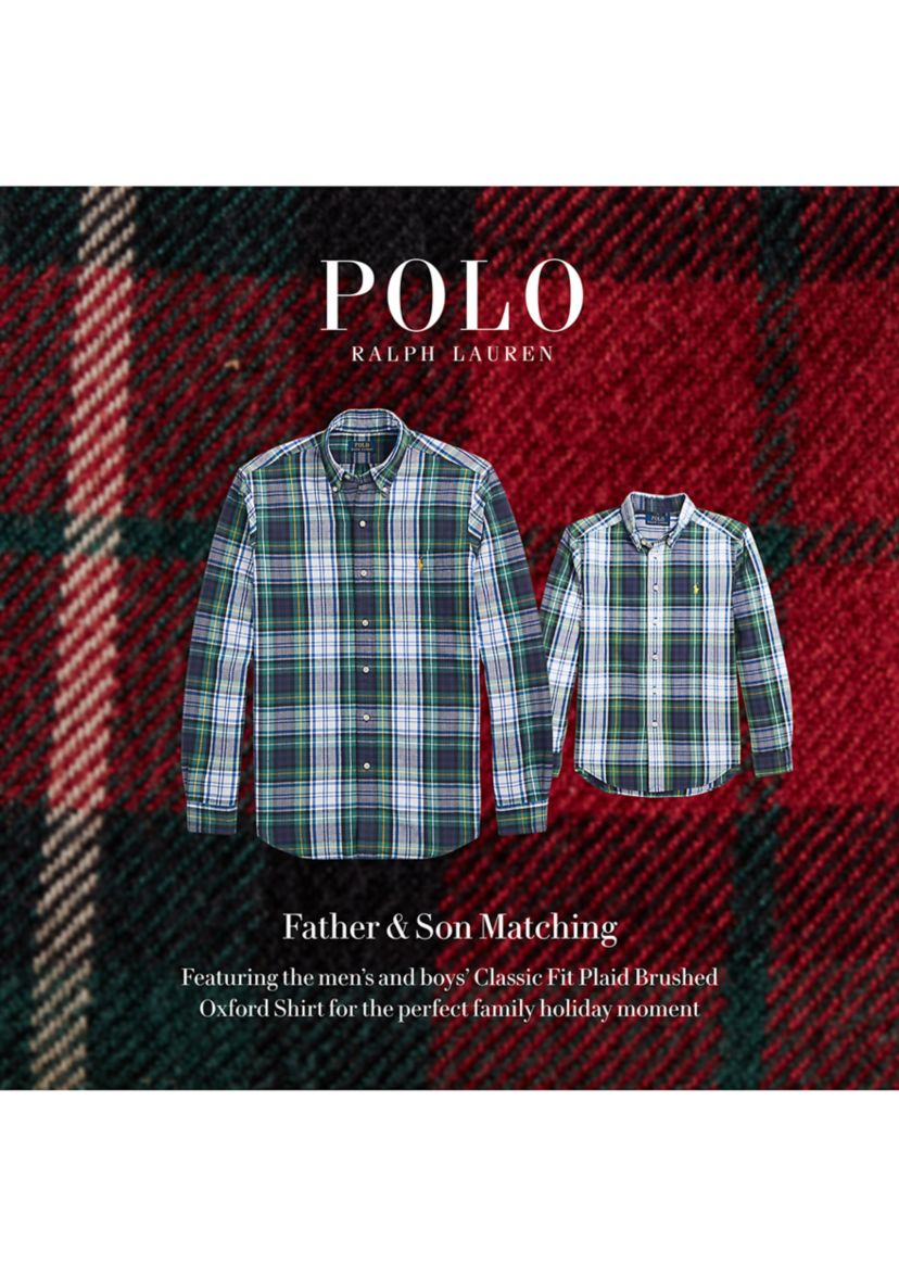 Classic Fit Plaid Brushed Oxford Shirt