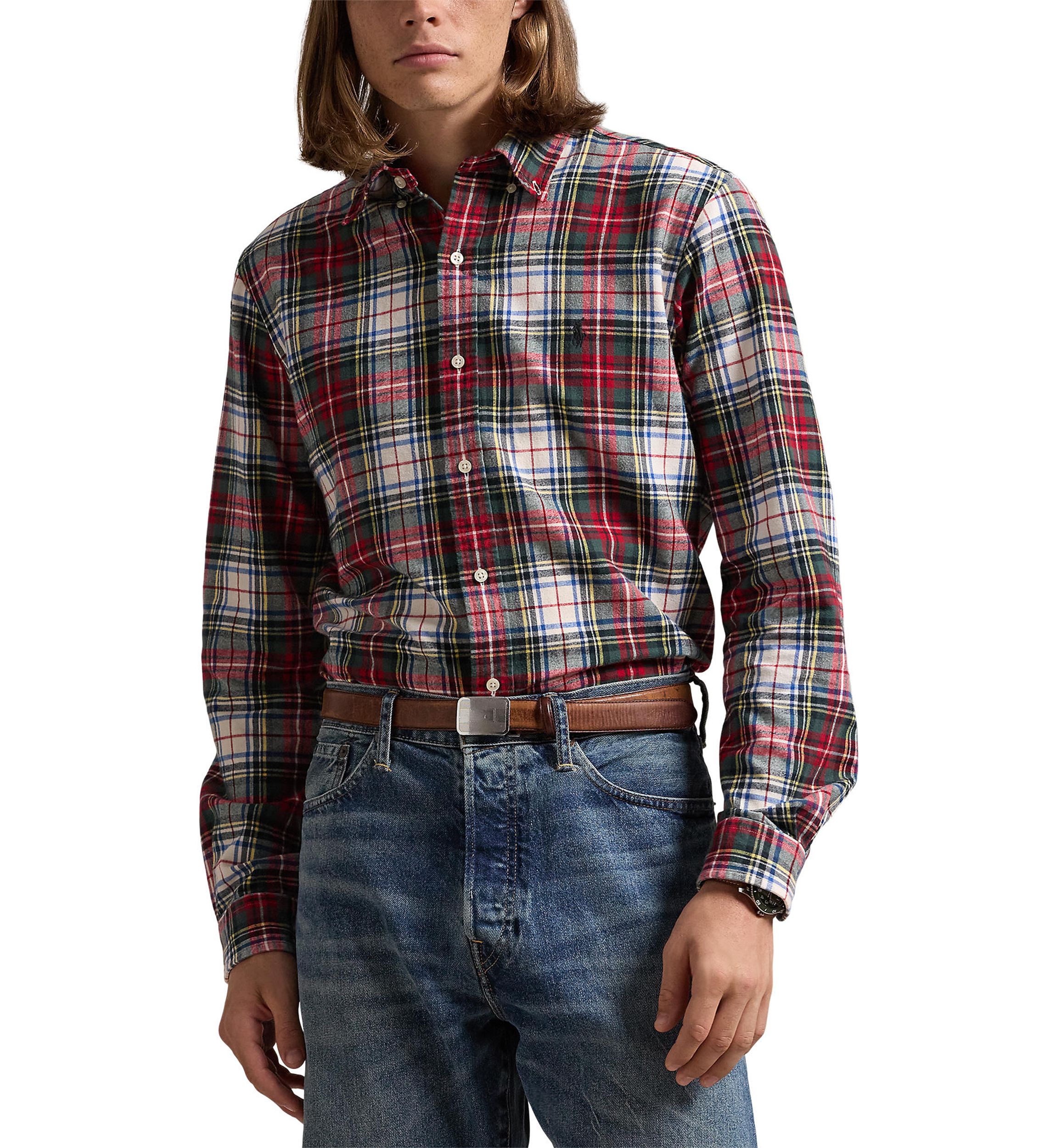 Classic Fit Plaid Brushed Oxford Shirt