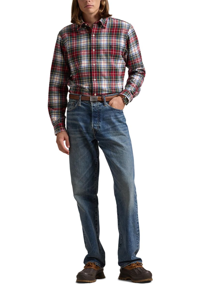 Classic Fit Plaid Brushed Oxford Shirt