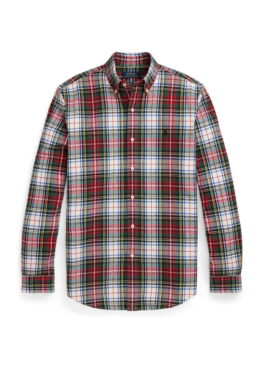 Classic Fit Plaid Brushed Oxford Shirt