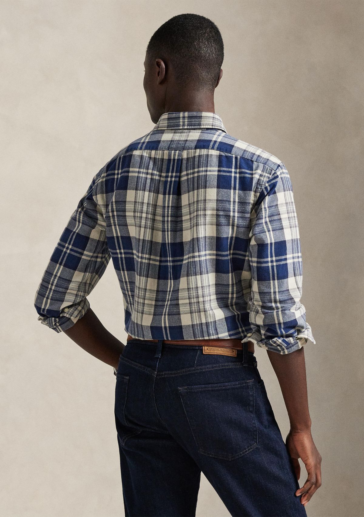 Classic Fit Plaid Brushed Oxford Shirt