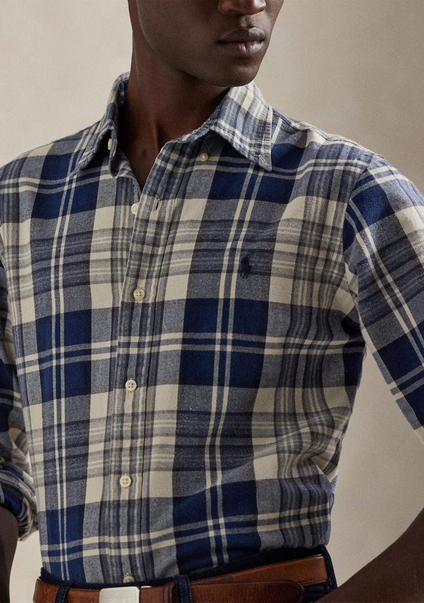 Classic Fit Plaid Brushed Oxford Shirt