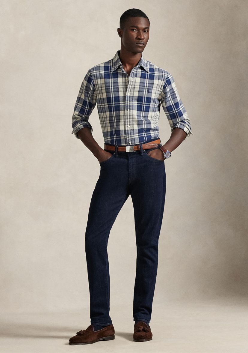 Classic Fit Plaid Brushed Oxford Shirt