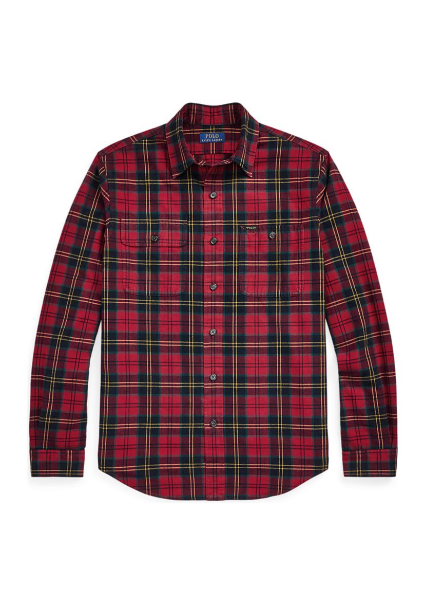 Classic Fit Plaid Brushed Oxford Shirt