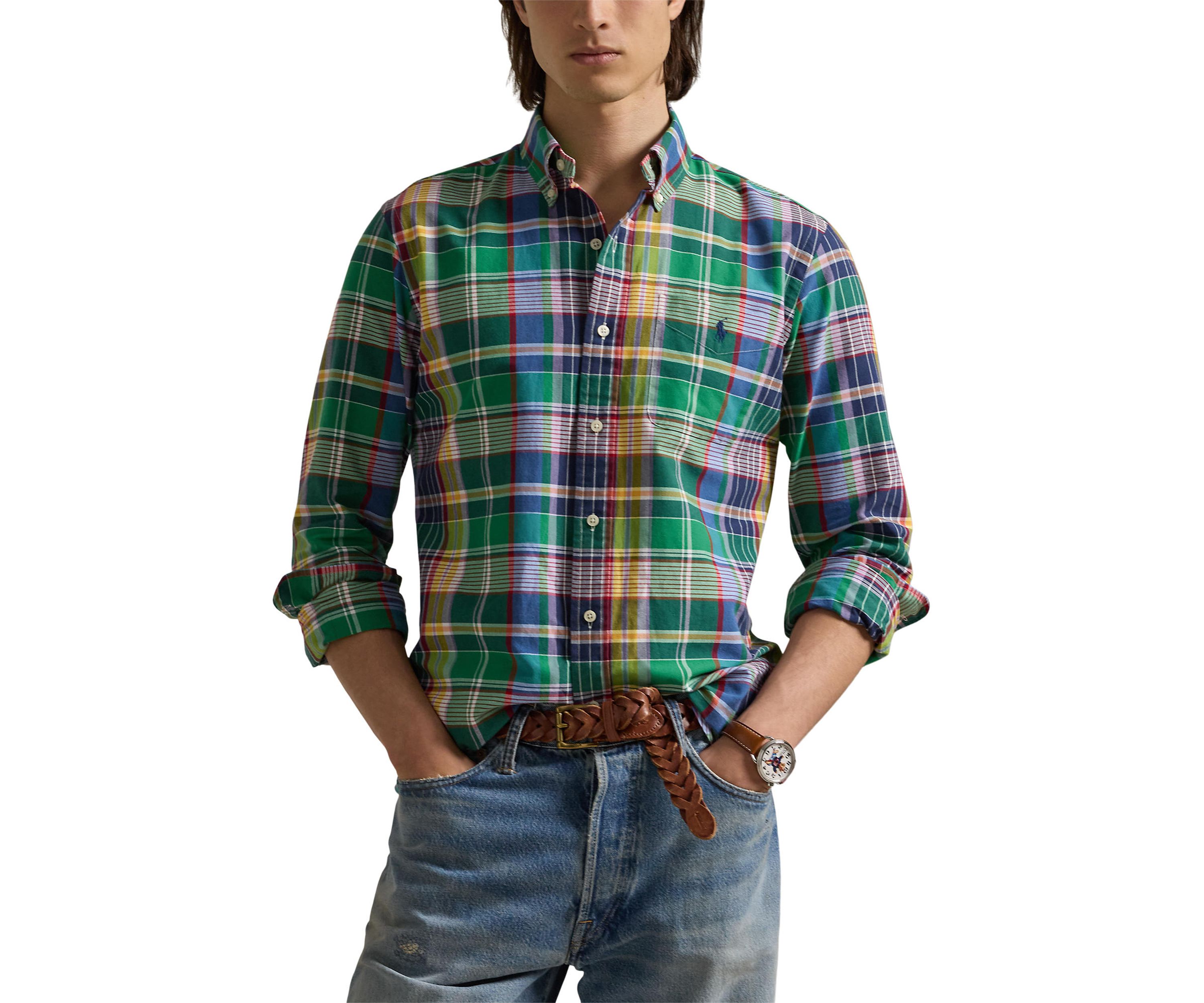 Classic Fit Plaid Oxford Shirt