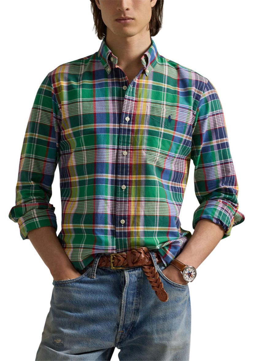 Classic Fit Plaid Oxford Shirt