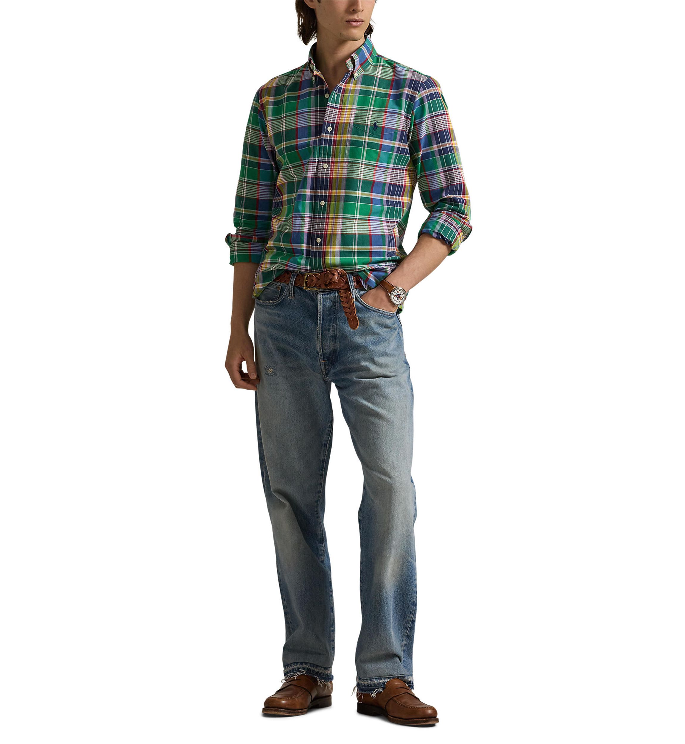 Classic Fit Plaid Oxford Shirt