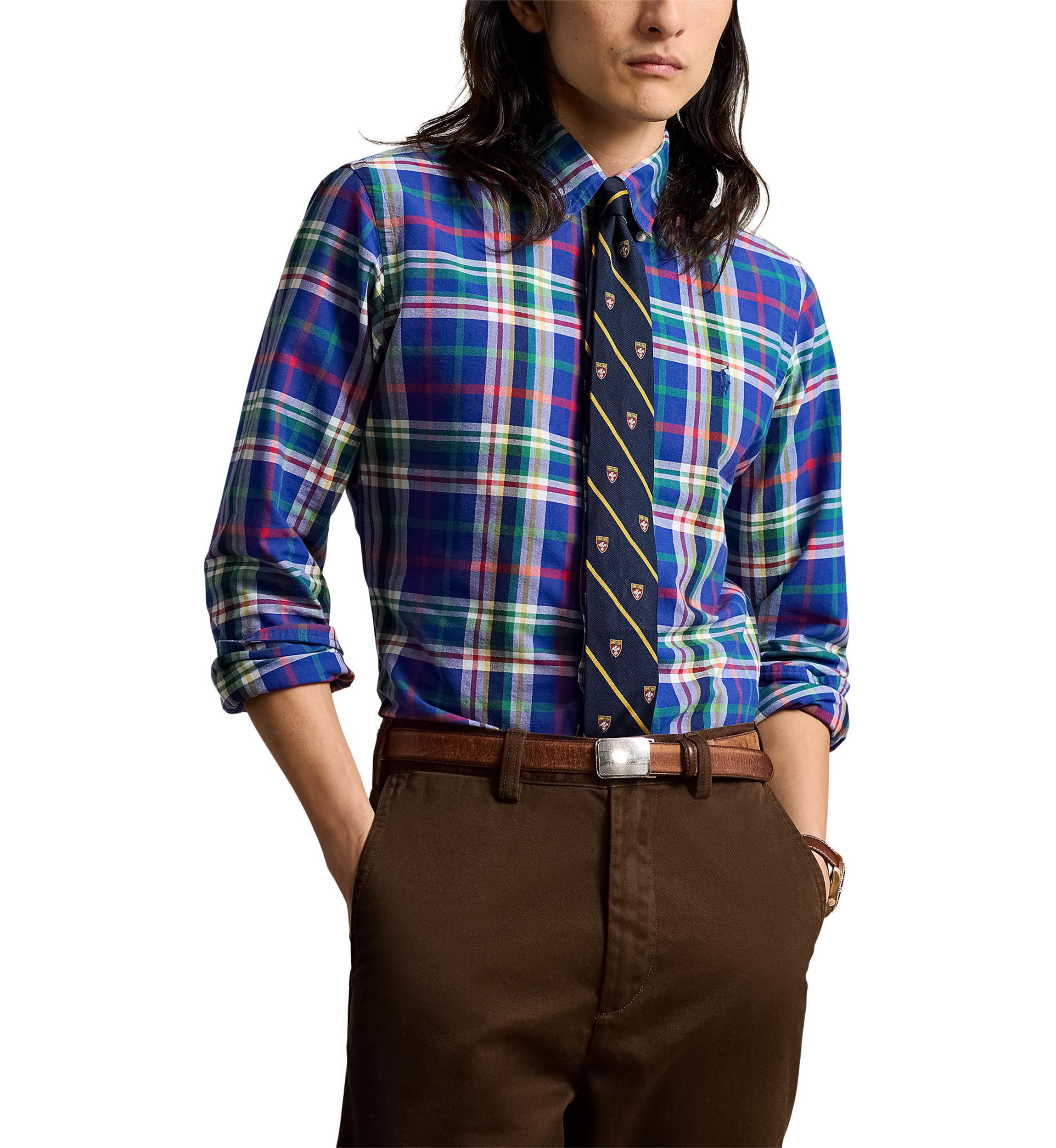 Classic Fit Plaid Oxford Shirt