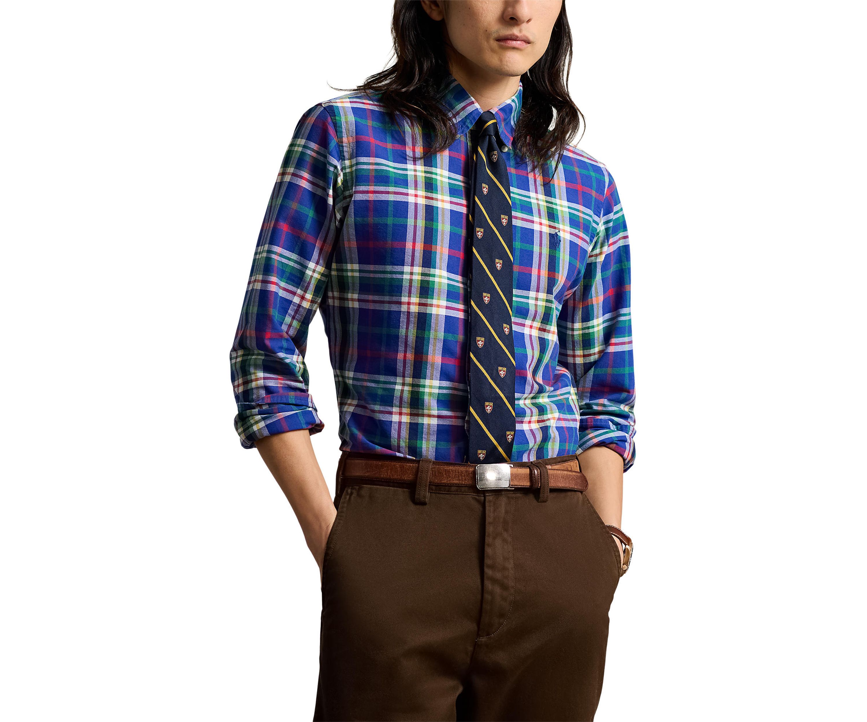 Classic Fit Plaid Oxford Shirt