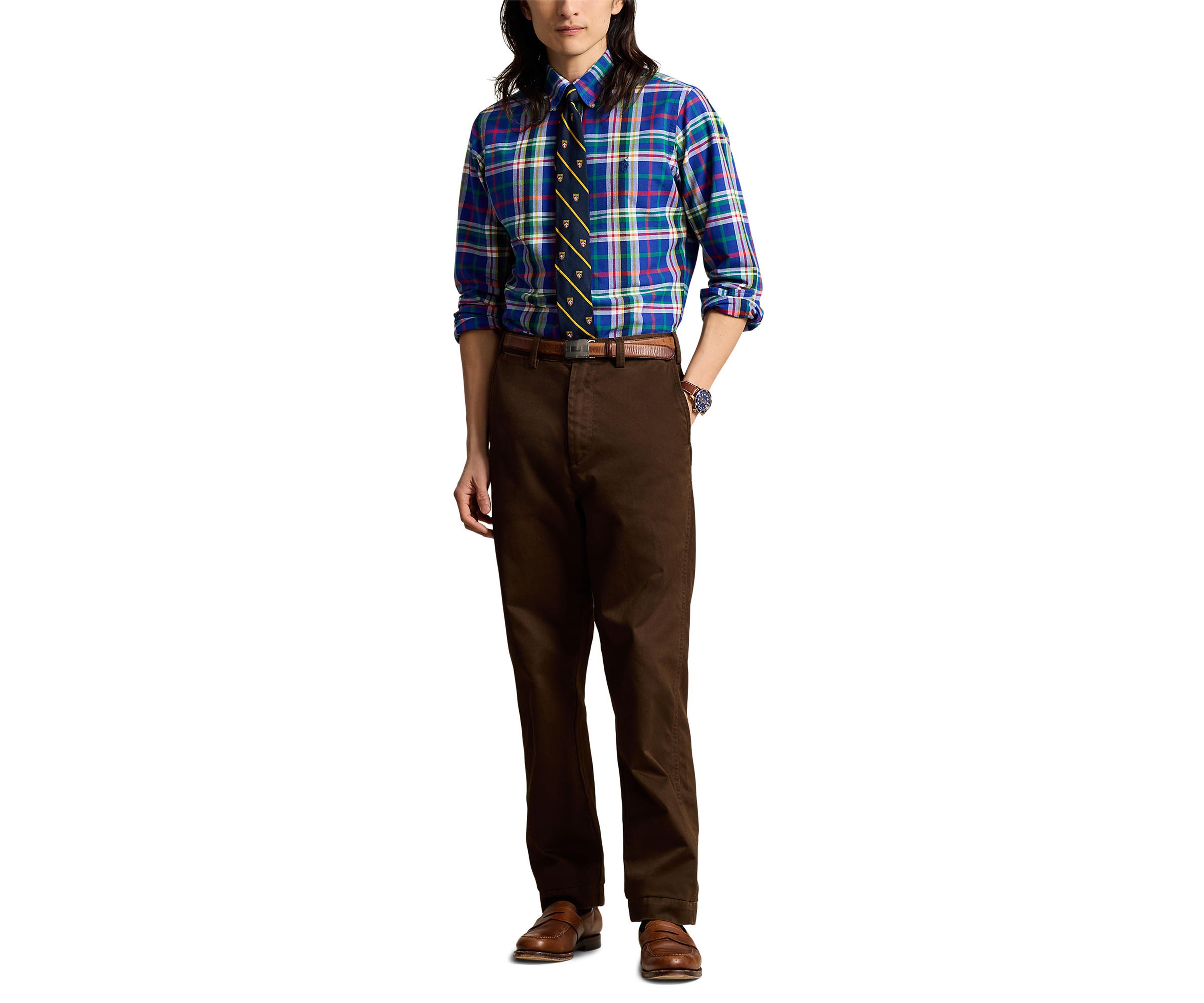 Classic Fit Plaid Oxford Shirt