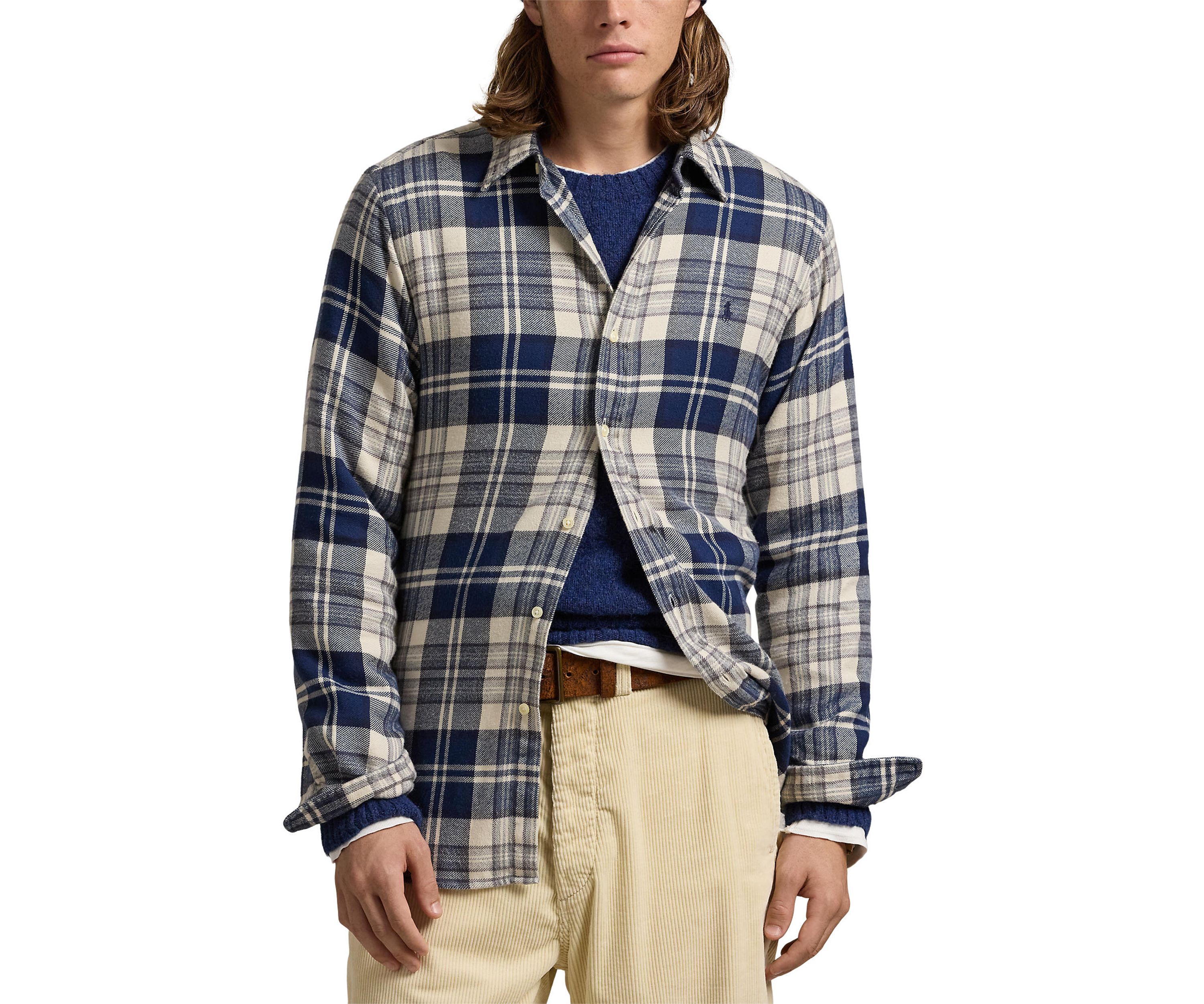 Classic Fit Plaid Brushed Flannel Shirt