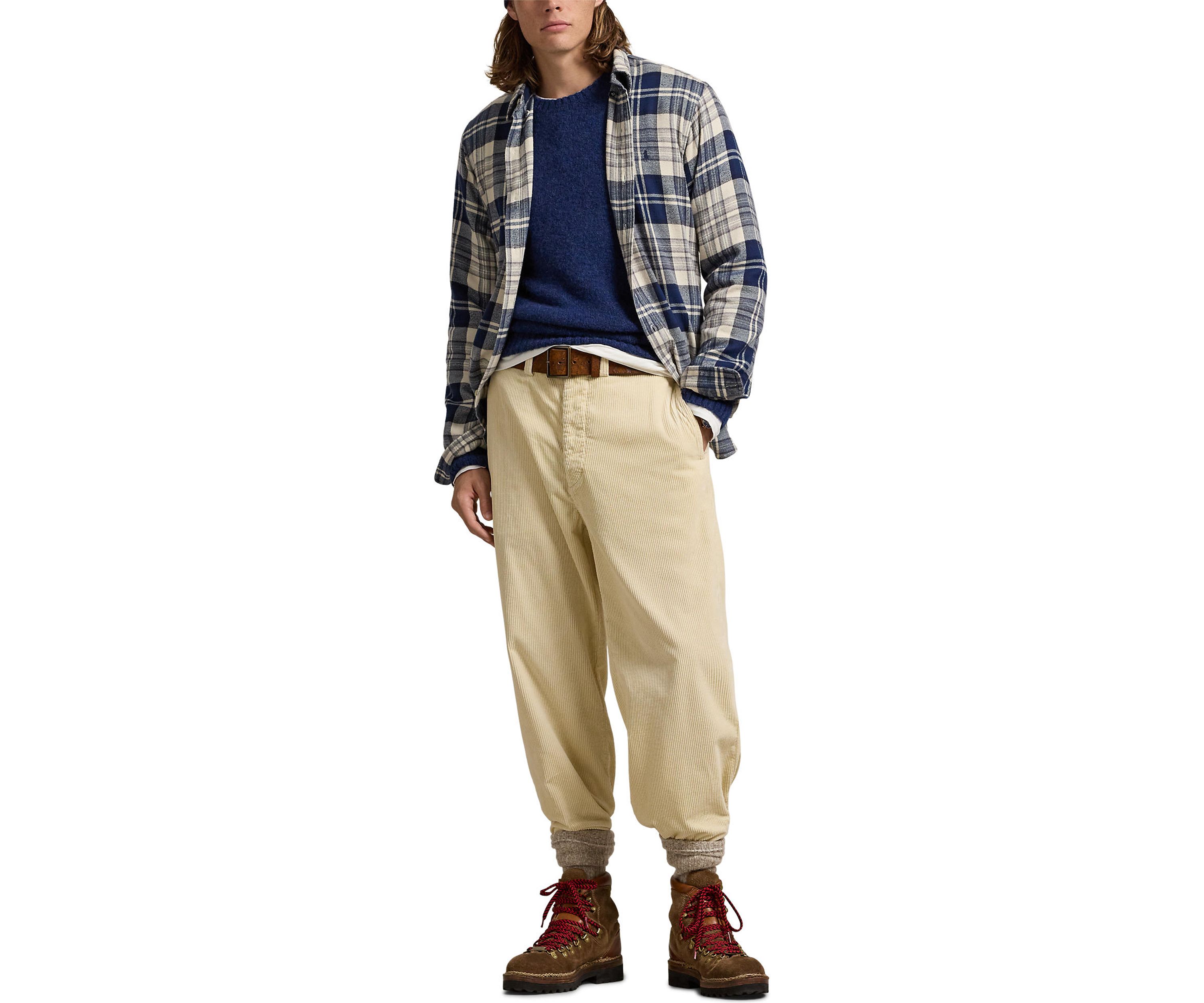 Classic Fit Plaid Brushed Flannel Shirt