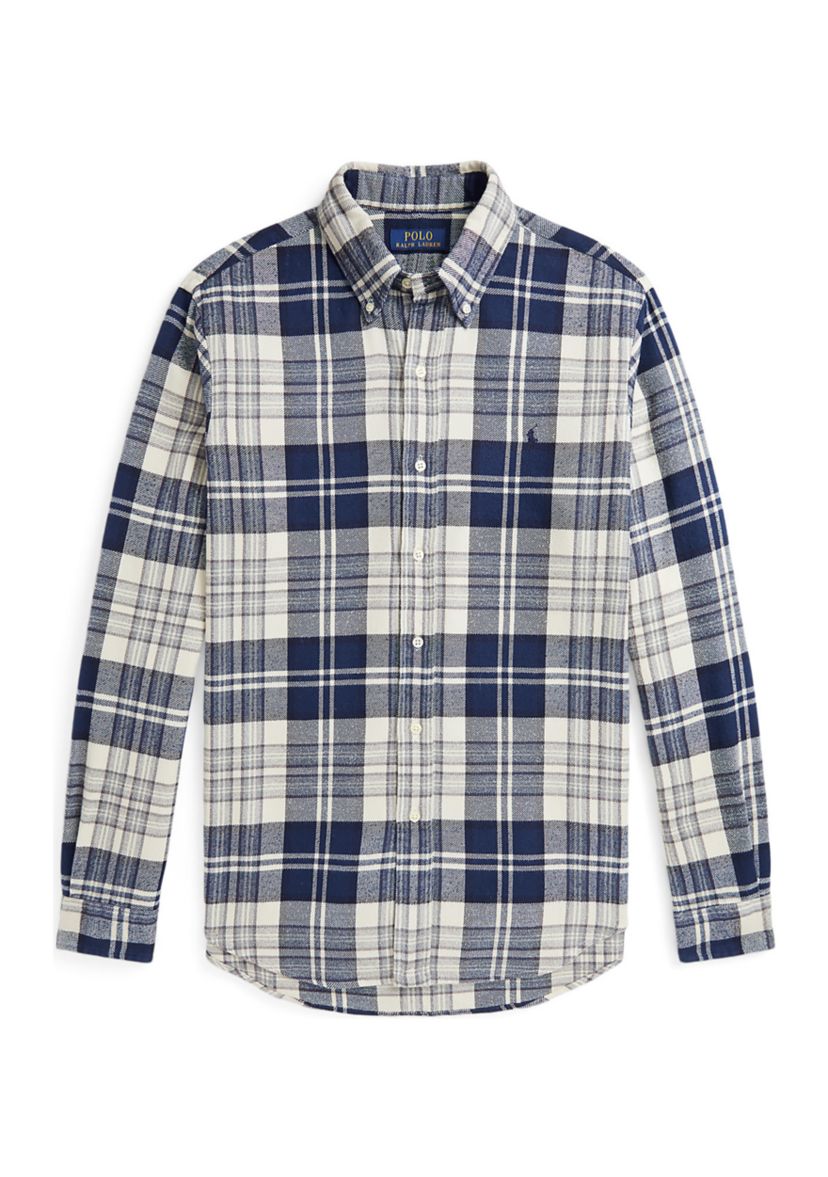 Classic Fit Plaid Brushed Flannel Shirt