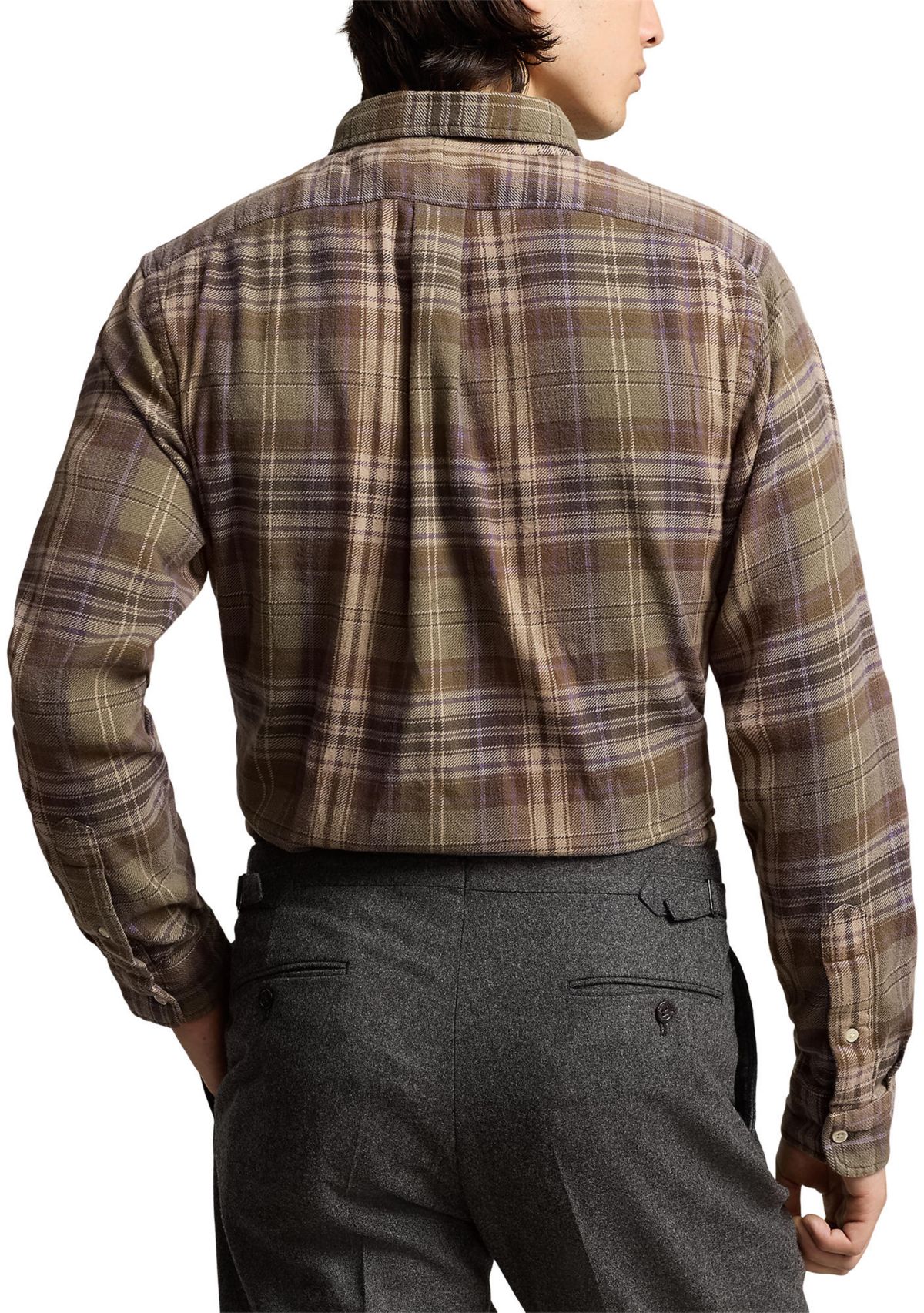 Classic Fit Plaid Brushed Flannel Shirt