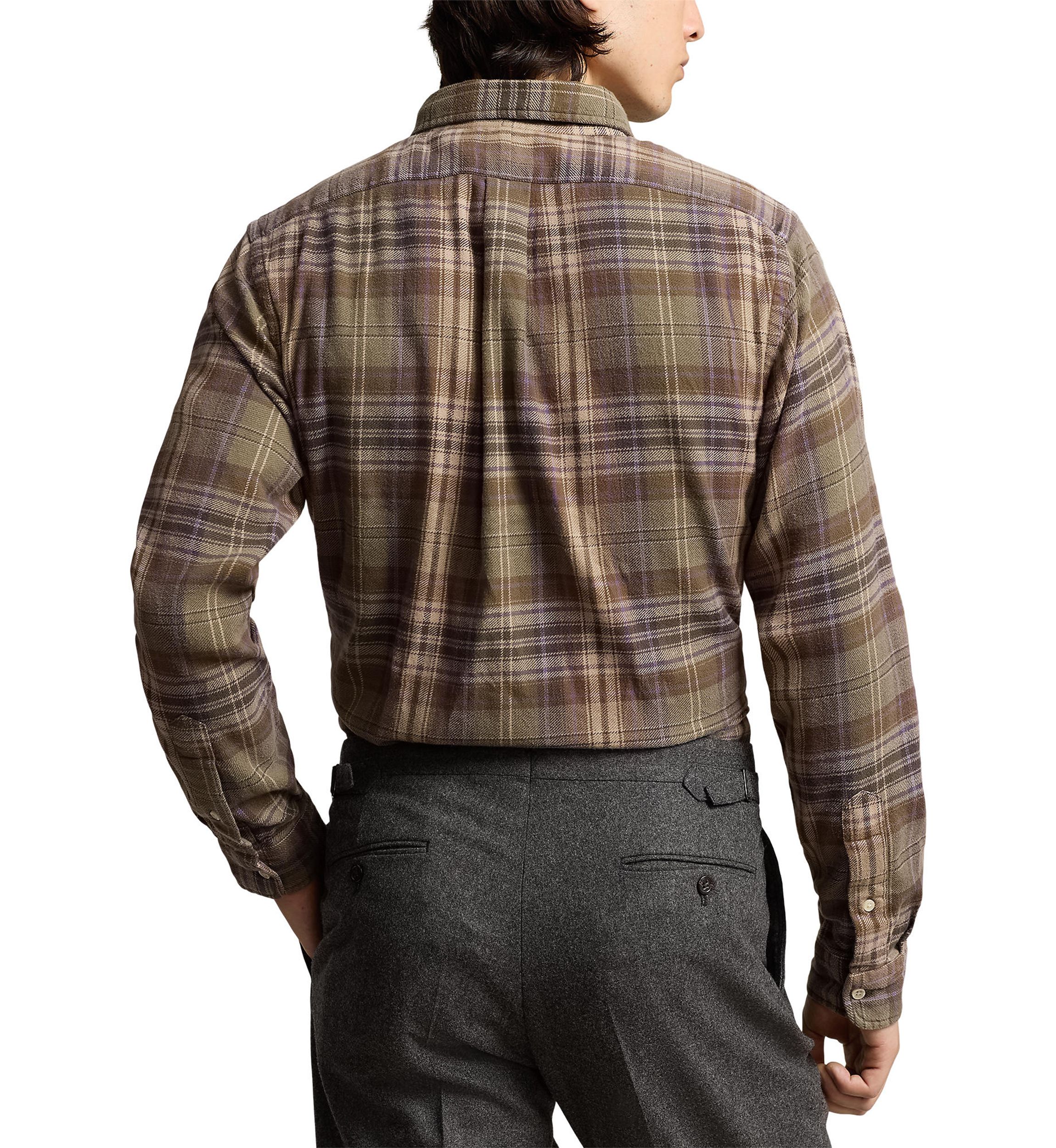 Classic Fit Plaid Brushed Flannel Shirt