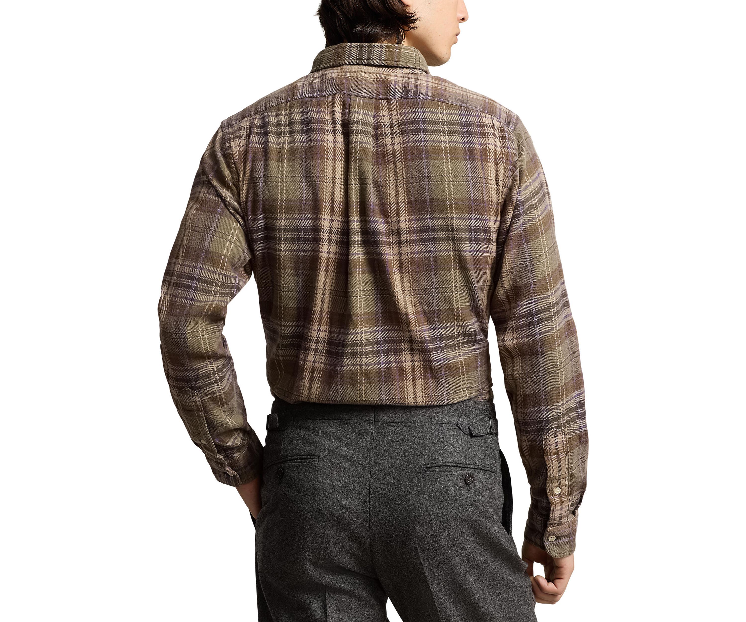 Classic Fit Plaid Brushed Flannel Shirt