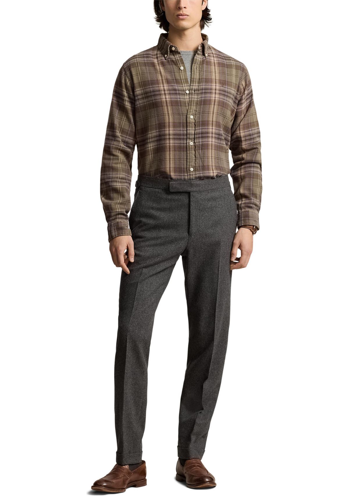 Classic Fit Plaid Brushed Flannel Shirt